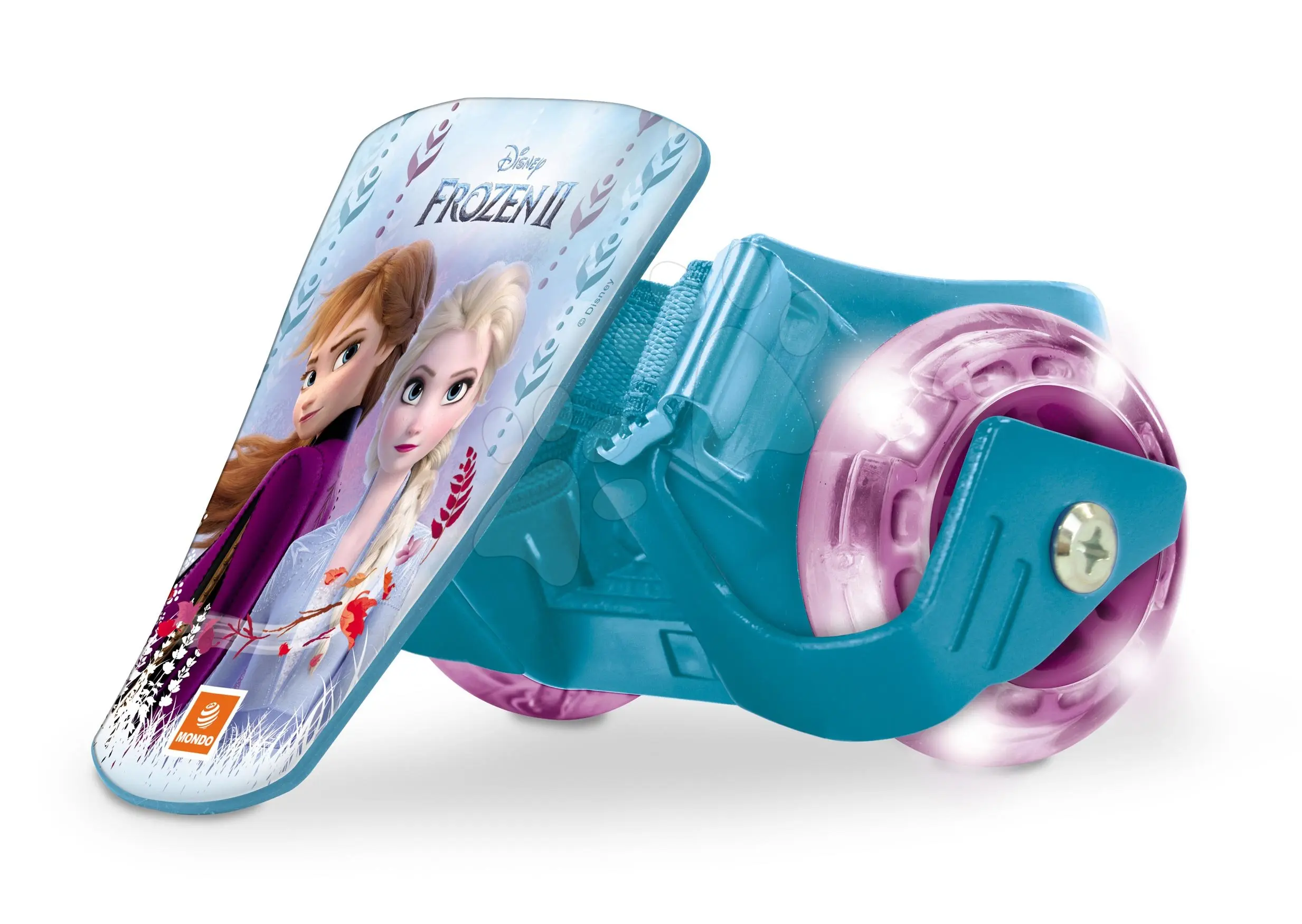 Klips na boty s kolečky a světlem Frozen Mondo ložiska 608ZZ, PVC kolečka 68 mm průměr od 5 let