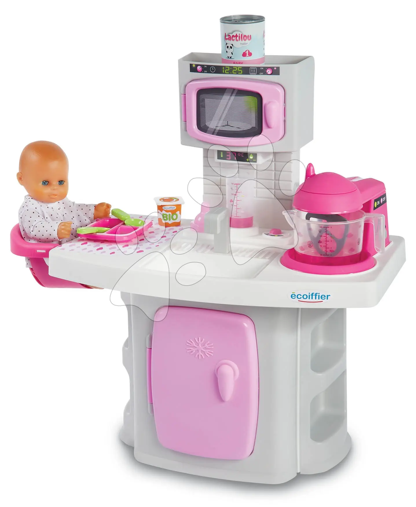 Kuchyňské studio pro panenku The Baby's Kitchen Écoiffier s vařením a jídelním koutkem od 18 měsíců