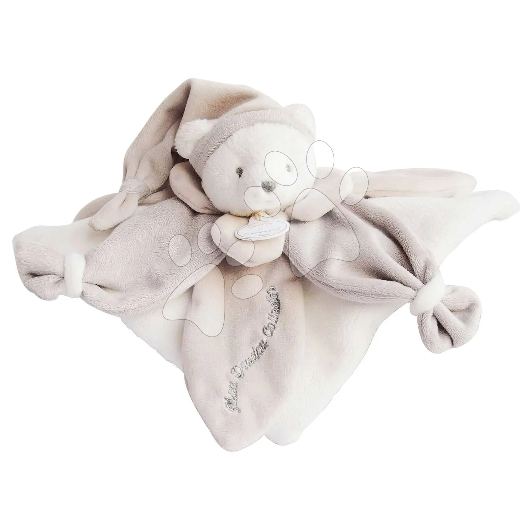 Doudou et Compagnie Paris dárková sada plyšový usínáček béžový medvídek 24 cm