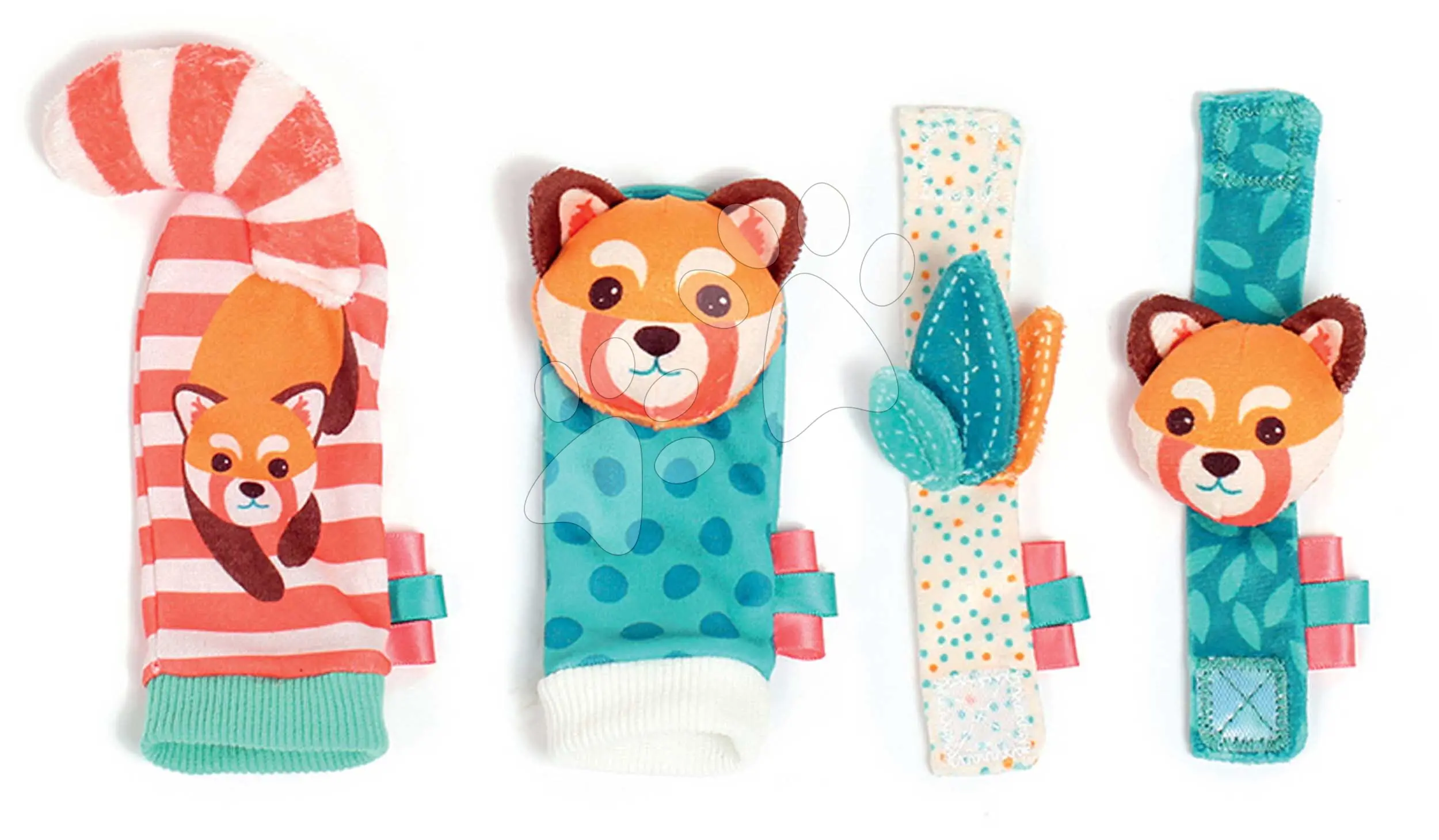Chrastítka na ruce a nohy Baby Foot & Hand Rattles Ludi na suchý zip 4 kusy od 0 měsíců