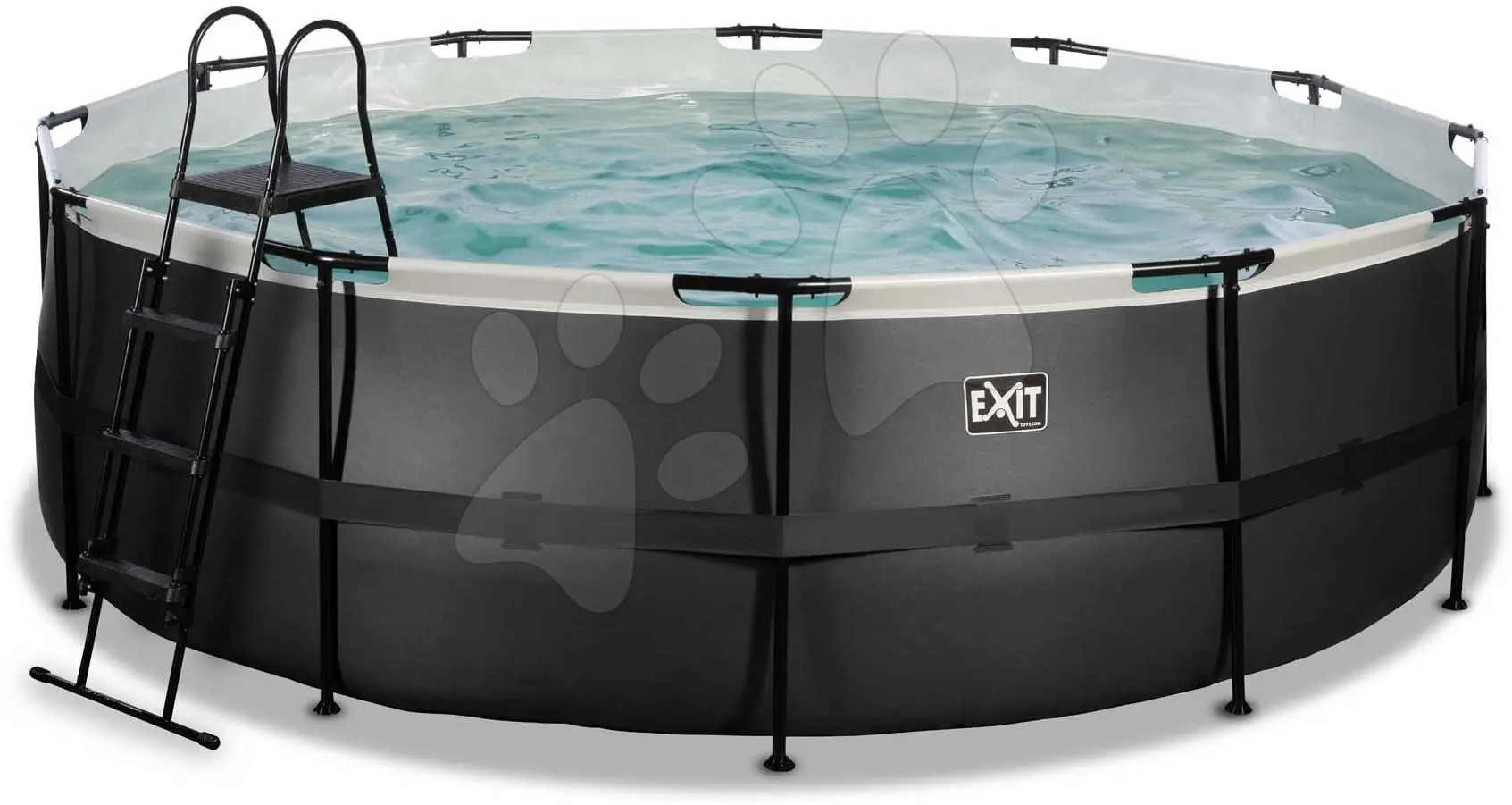 Bazén s filtrací Black Leather pool Exit Toys kruhový ocelová konstrukce 450*122 cm černý od 6 let