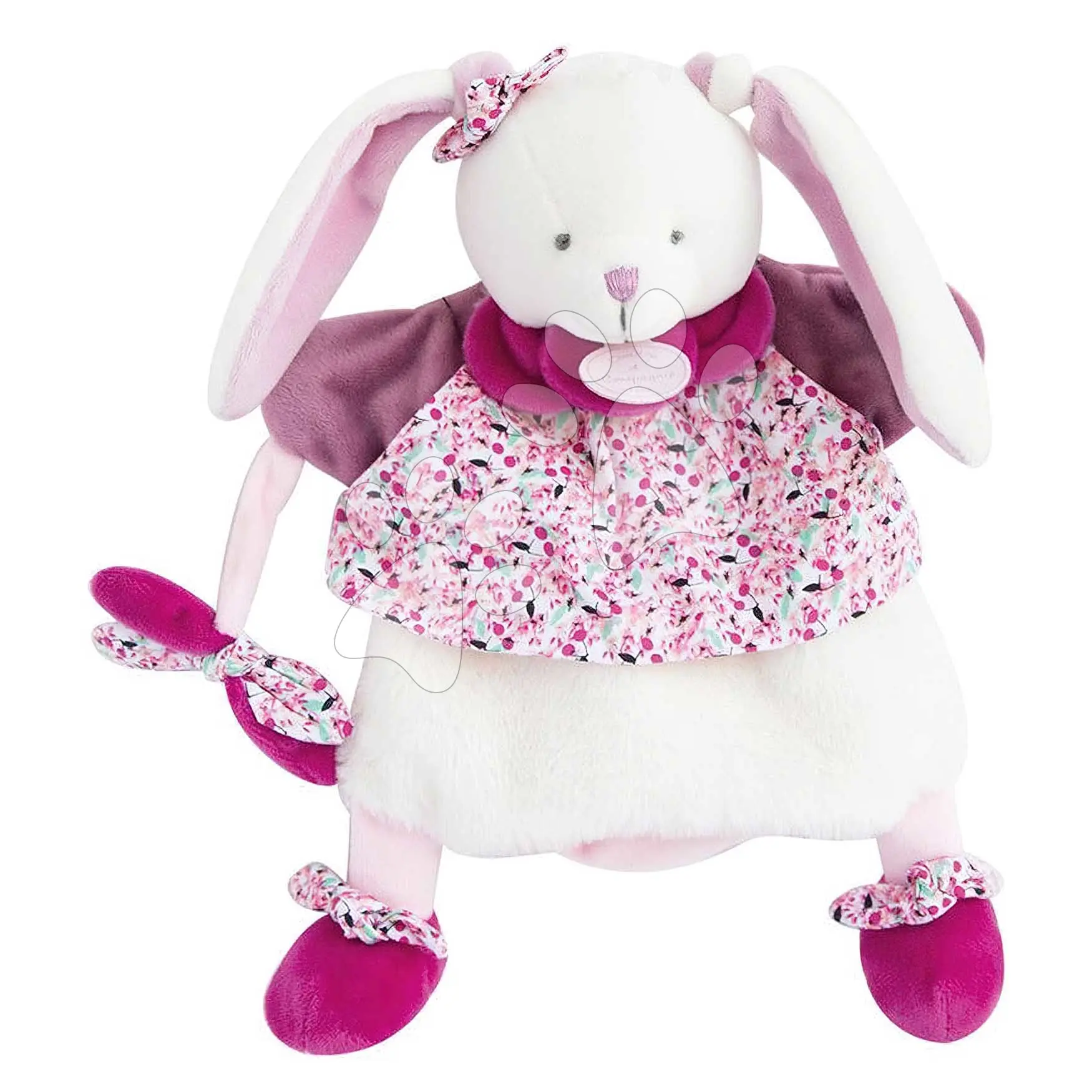 Doudou Plyšový maňásek zajíček růžový 28 cm