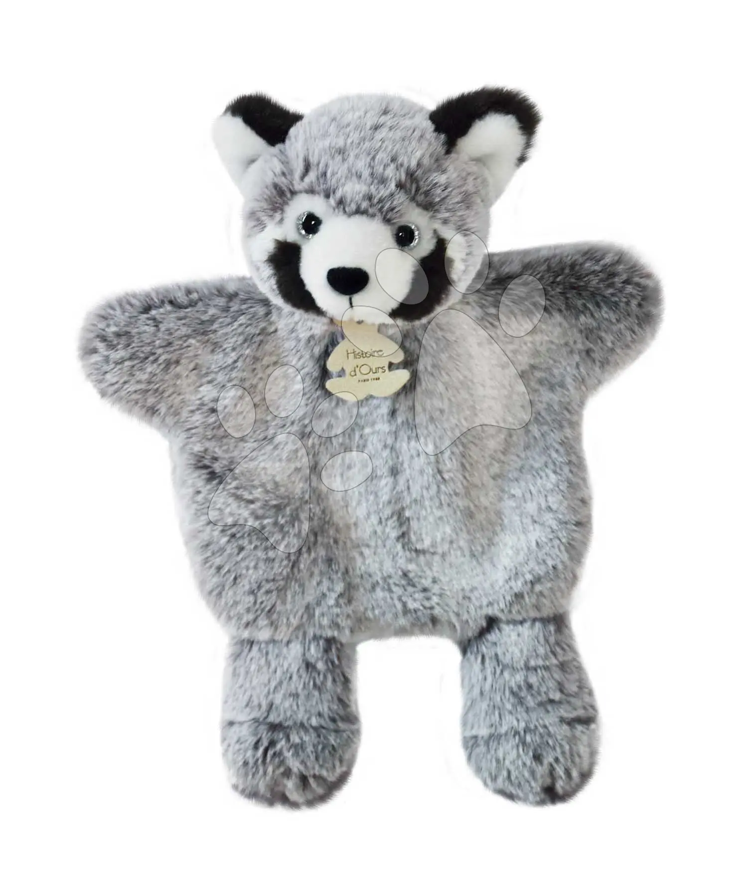 Plyšová panda červená na loutkové divadlo Red Panda Puppet Sweety Mousse Histoire d’ Ours šedá 25 cm od 0 měsíců