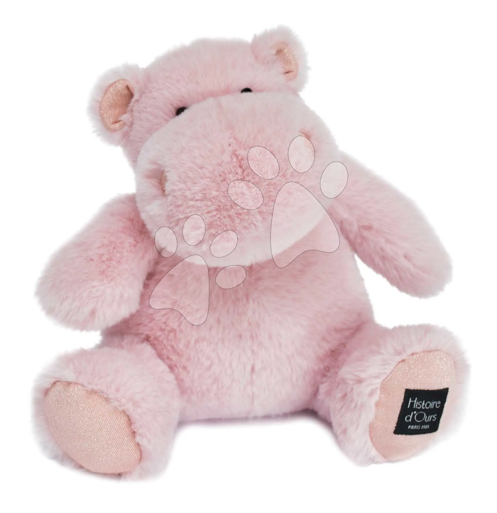 Plyšový hrošík Hip'Pie Histoire d’ Ours růžový 25 cm od 0 měsíců