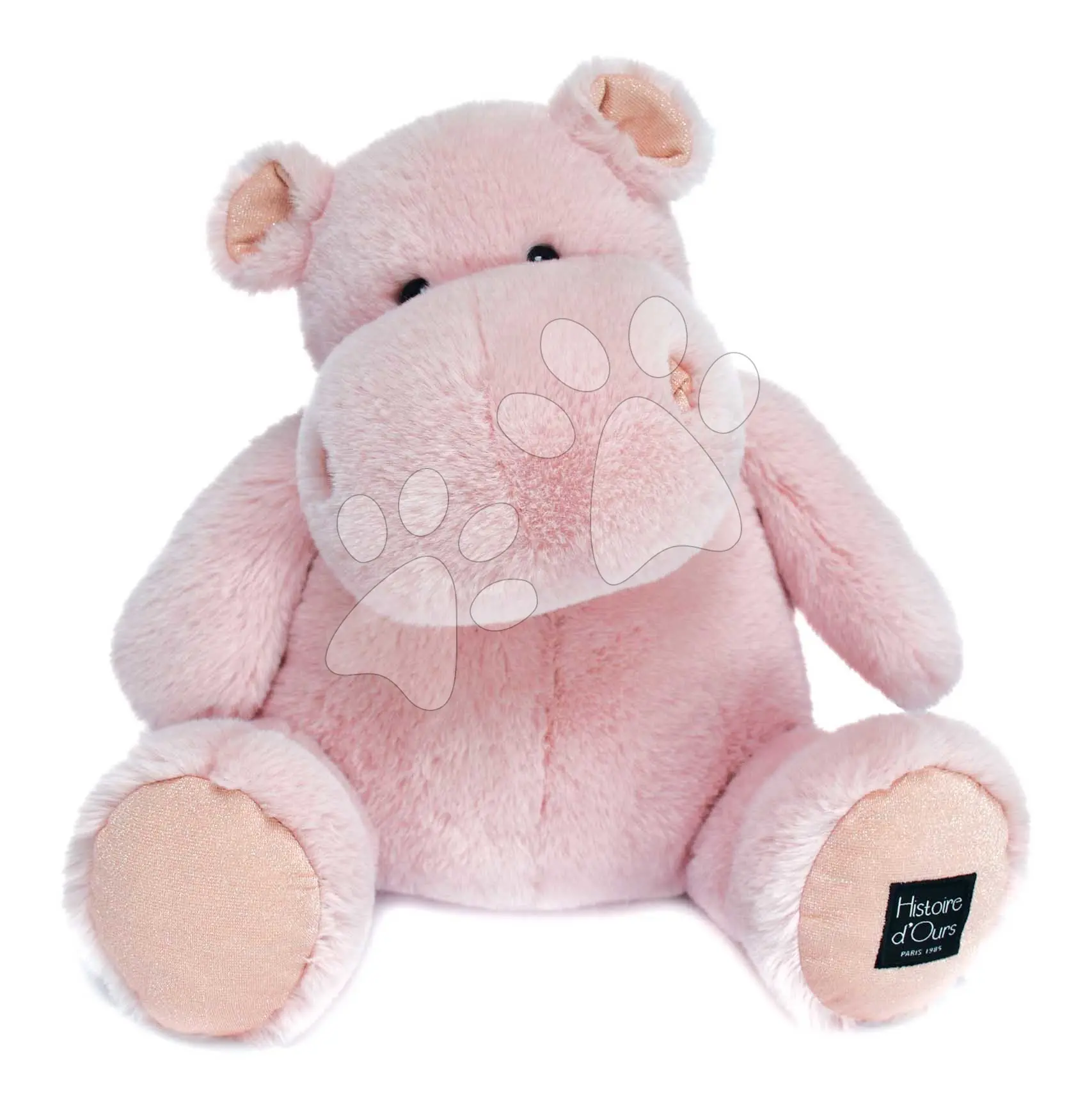 Plyšový hrošík Hip'Pie Histoire d’ Ours růžový 40 cm od 0 měsíců