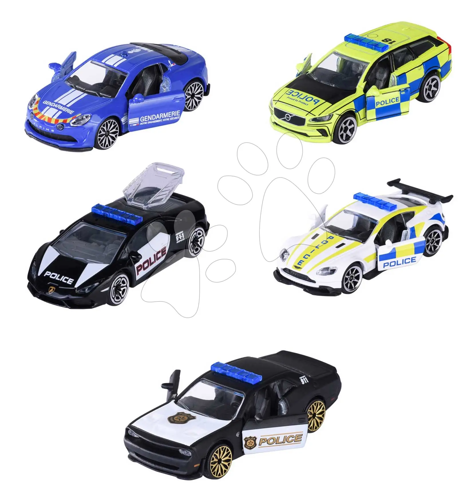 Autíčka záchranářská Rescue World 5 Pieces Majorette kovová sada 5 druhů v dárkovém balení délka 7,5 cm 1:64 cm