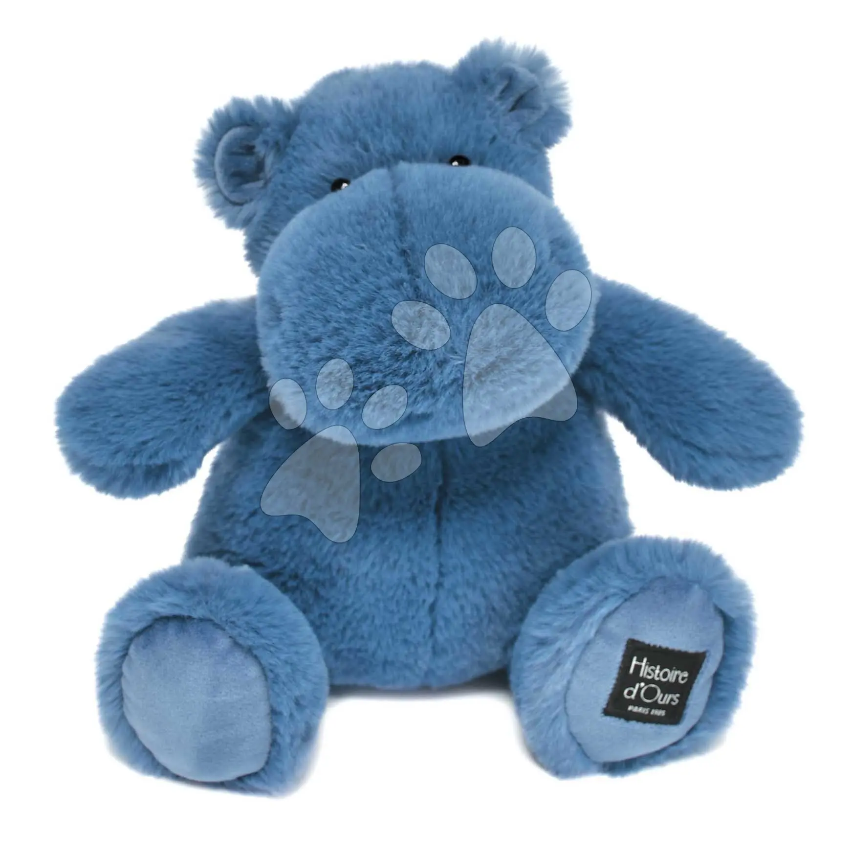 Plyšový hrošík Hip'Blue Histoire d’ Ours modrý 25 cm od 0 měsíců