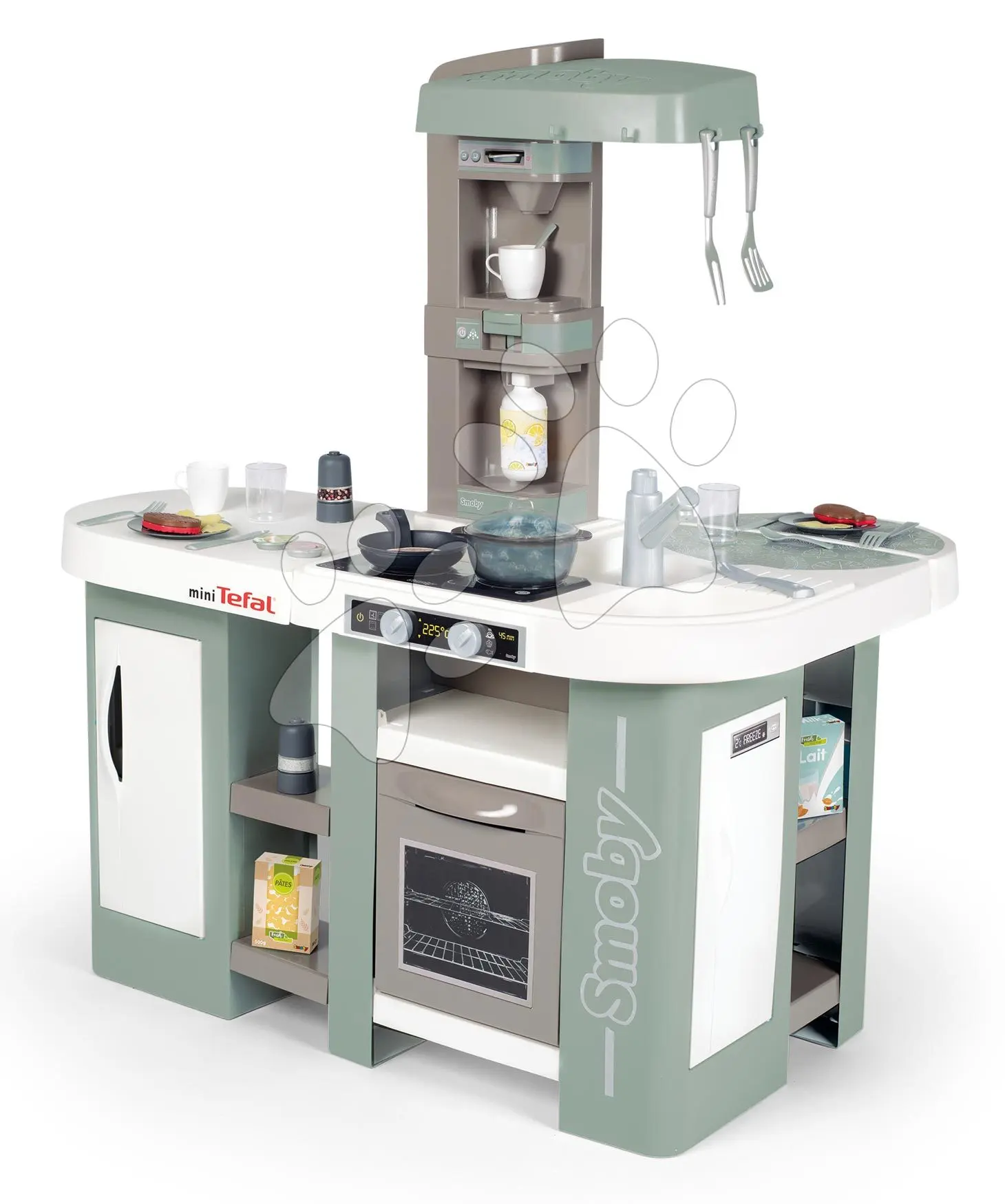 Kuchyňka elektronická s bubláním v hrnci Tefal Studio XL Bubble 360° Smoby s funkčními spotřebiči a potravinami 34 doplňků 100 cm výška/51 cm pult