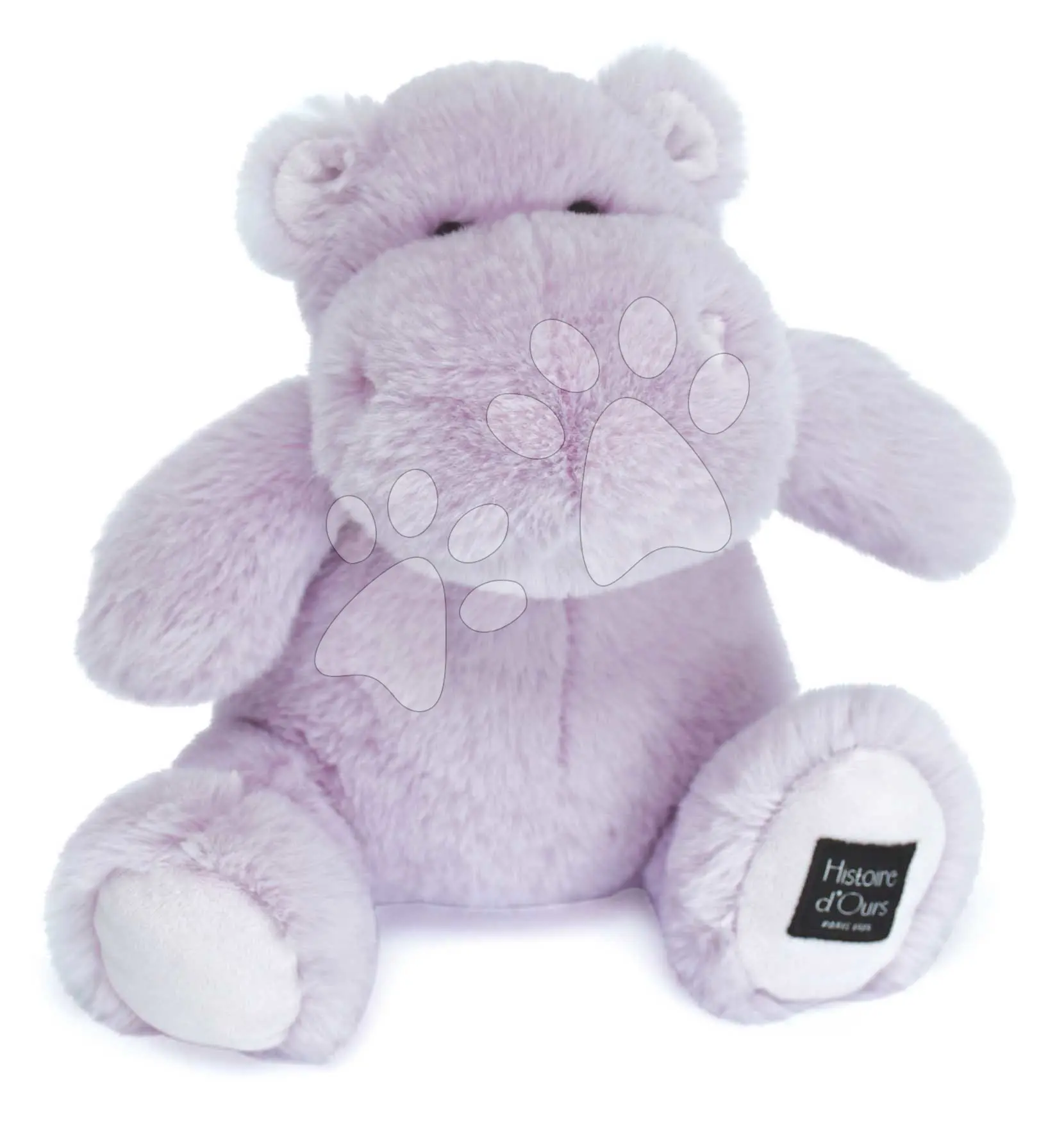 Plyšový hrošík Hip'Power Histoire d’ Ours fialový 25 cm od 0 měsíců