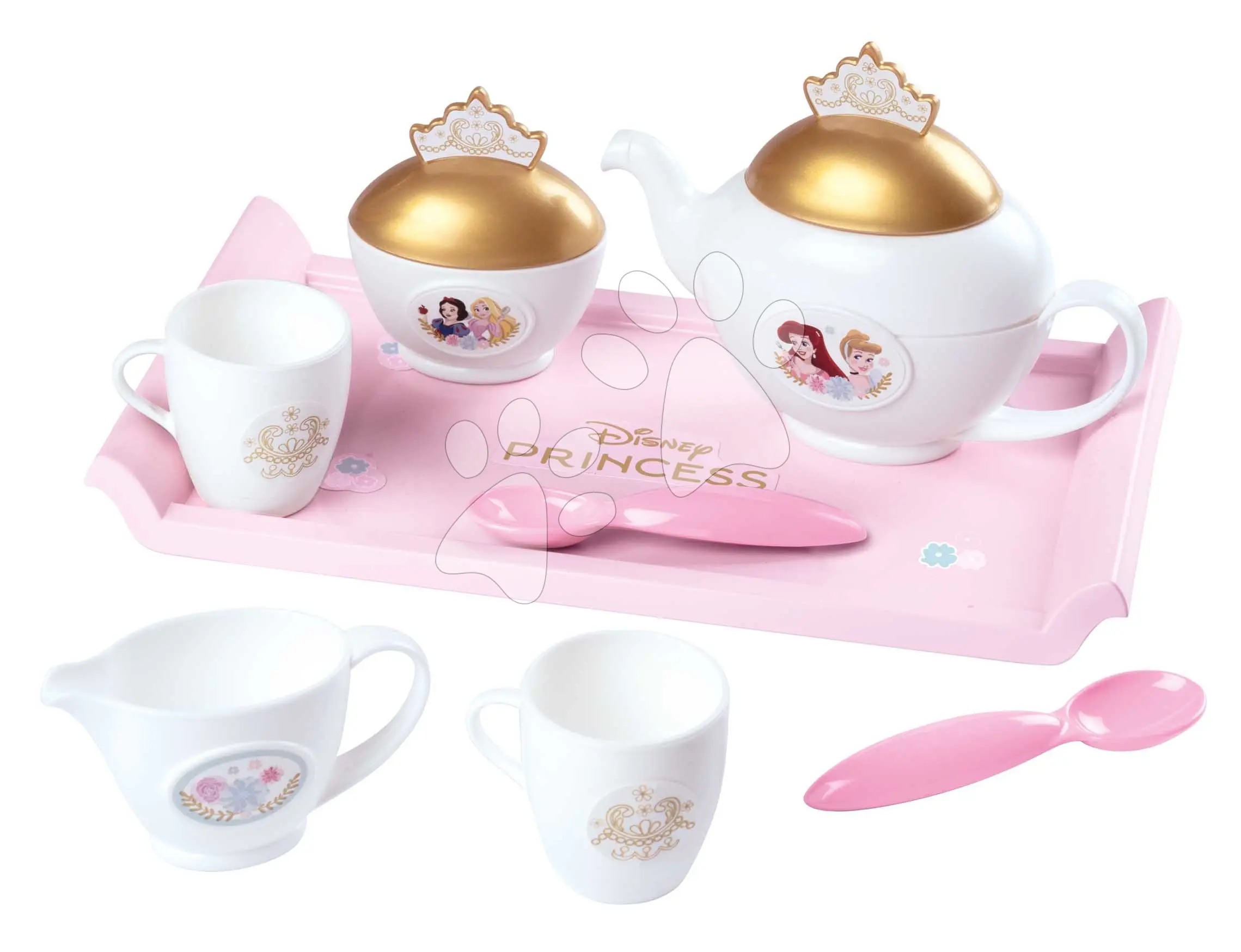 Čajová souprava na tácku Disney Princess Tea set Smoby růžová s 8 doplňky