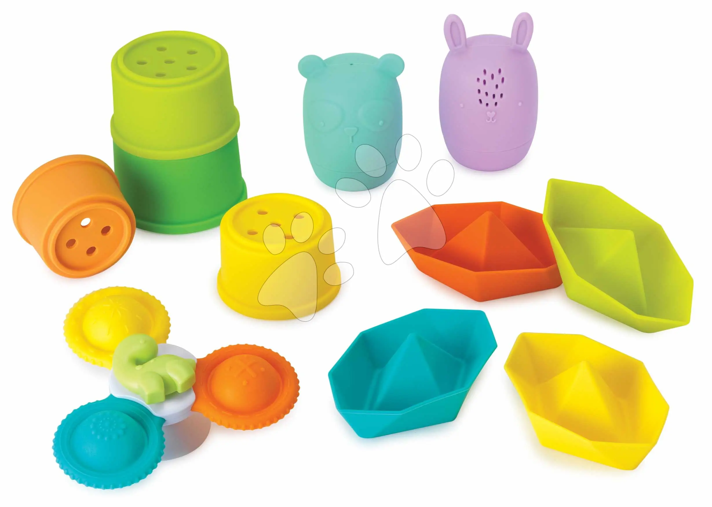 Sada hraček do vany Spin Squirt & Sail Bath Fun Playset Infantino 11dílná od 0 měsíců