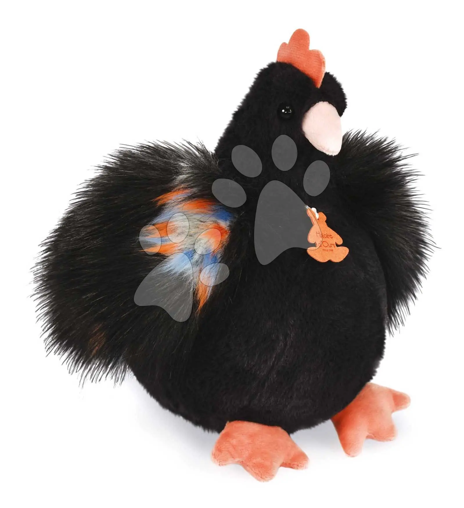 Plyšová slepička Les Poulettes Histoire d’ Ours černá 28 cm od 0 měsíců
