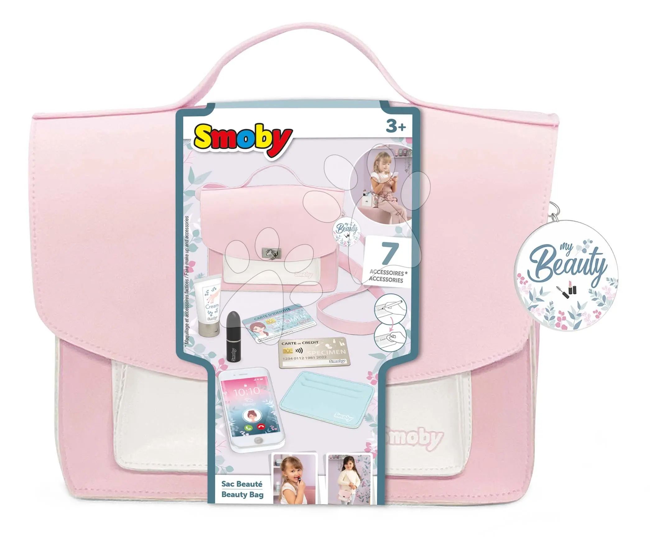 Kabelka s kosmetikou My Beauty Bag Smoby s popruhem přes rameno a 6 doplňků