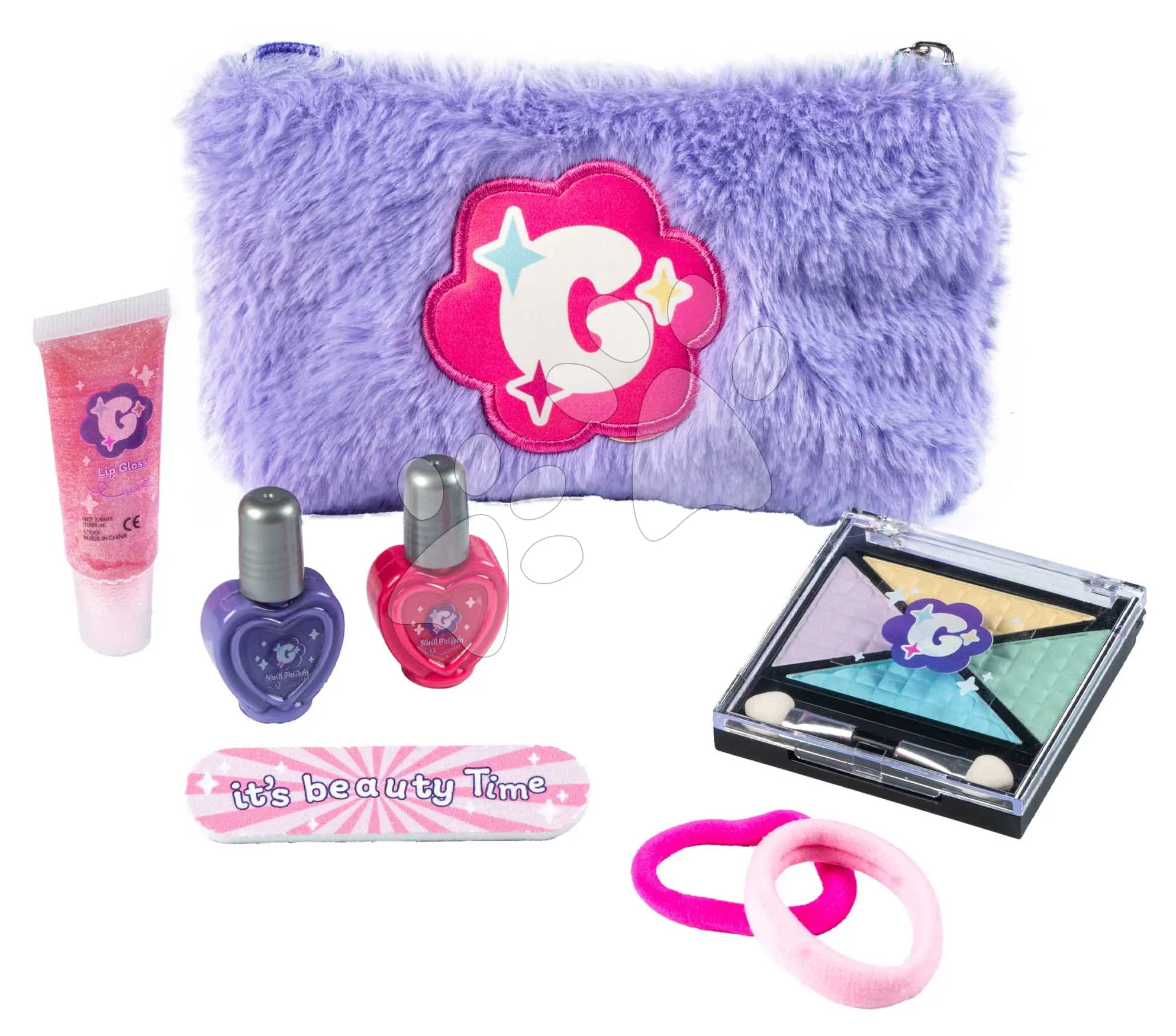 Kosmetická taštička s reálnými očními stíny a leskem na rty Glam Makeup Kit Smoby s lakem na nehty 8 doplňků od 6 let