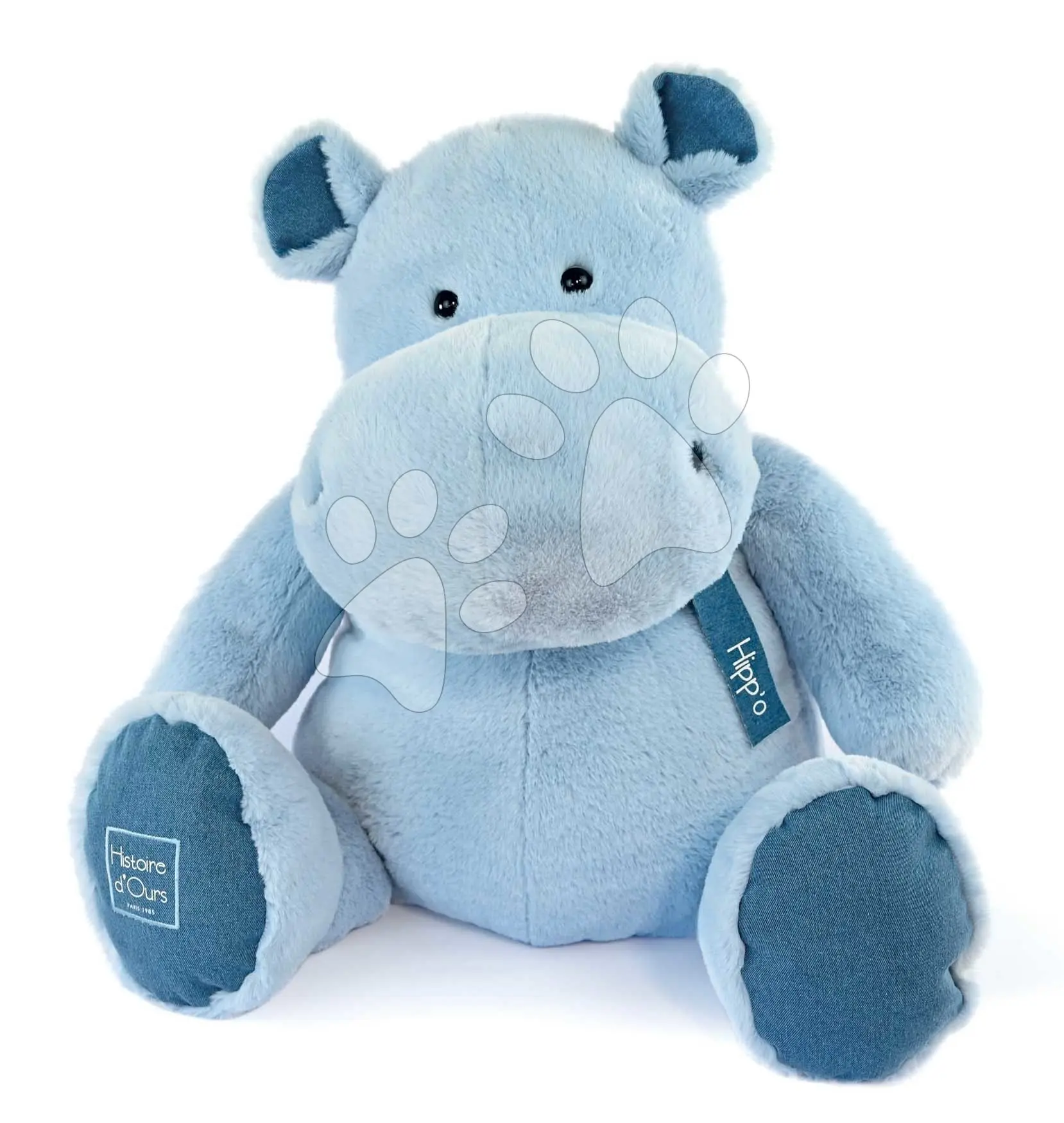 Plyšový hroch Hippo Blue Jean Histoire d’ Ours modrý 85 cm od 0 měsíců