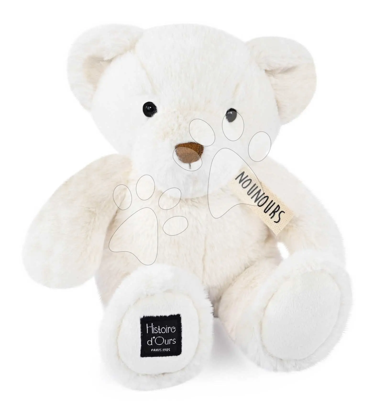 Plyšový medvídek Le Nounours White Histoire d’ Ours bílý 28 cm od 0 měsíců