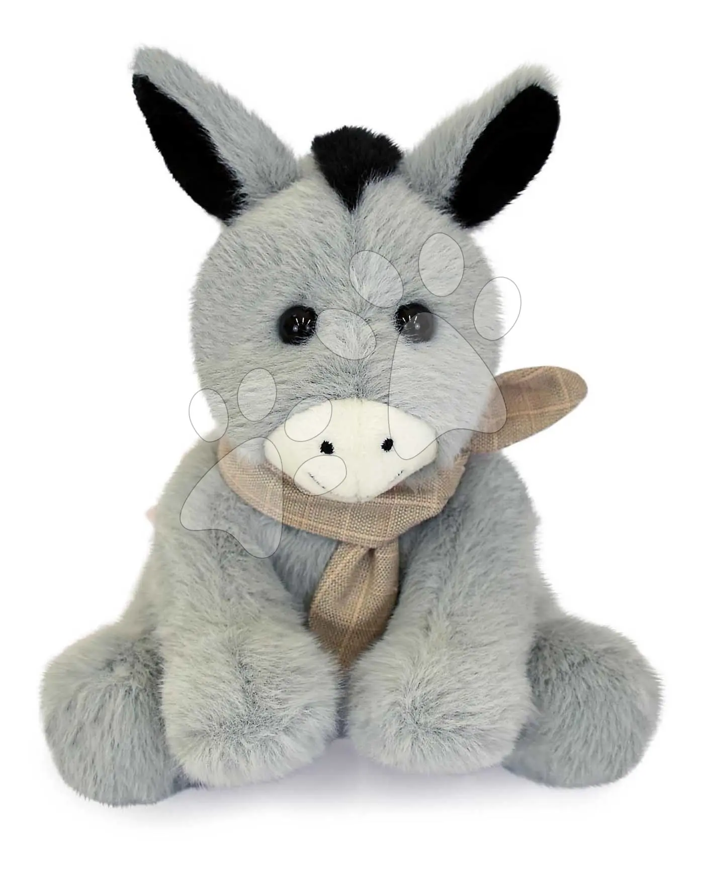 Plyšový oslík s šátkem The Little Companions Histoire d’ Ours v dárkovém balení šedý 14 cm od 0 měsíců