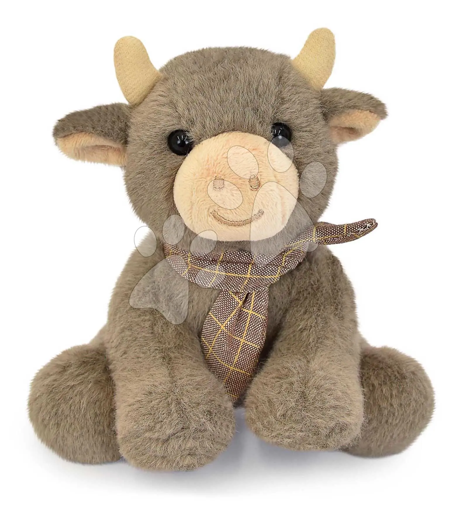 Plyšová kravička s šátkem The Little Companions Histoire d’ Ours v dárkovém balení hnědá 14 cm od 0 měsíců