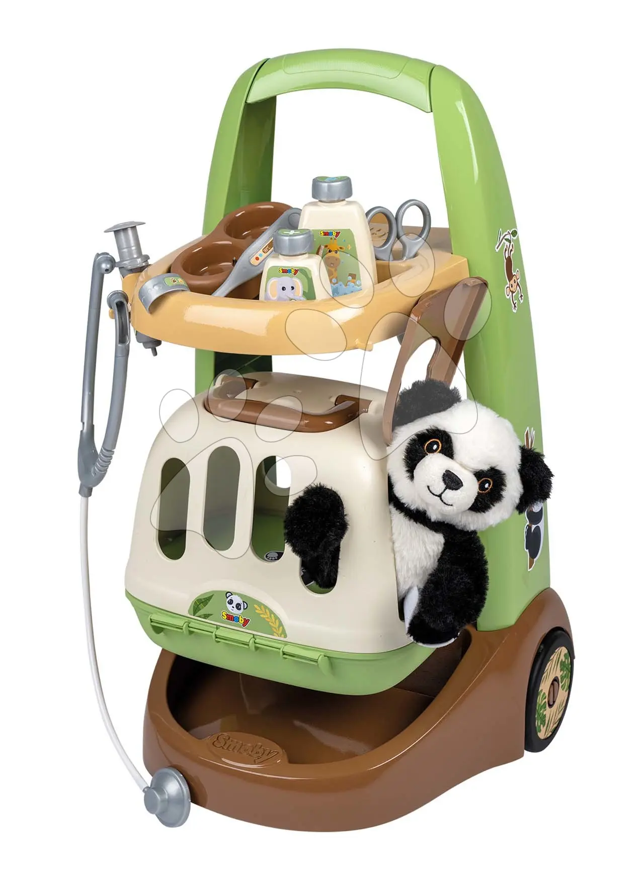 Smoby Veterinární vozík se zvířátkem a přepravním boxem 2v1