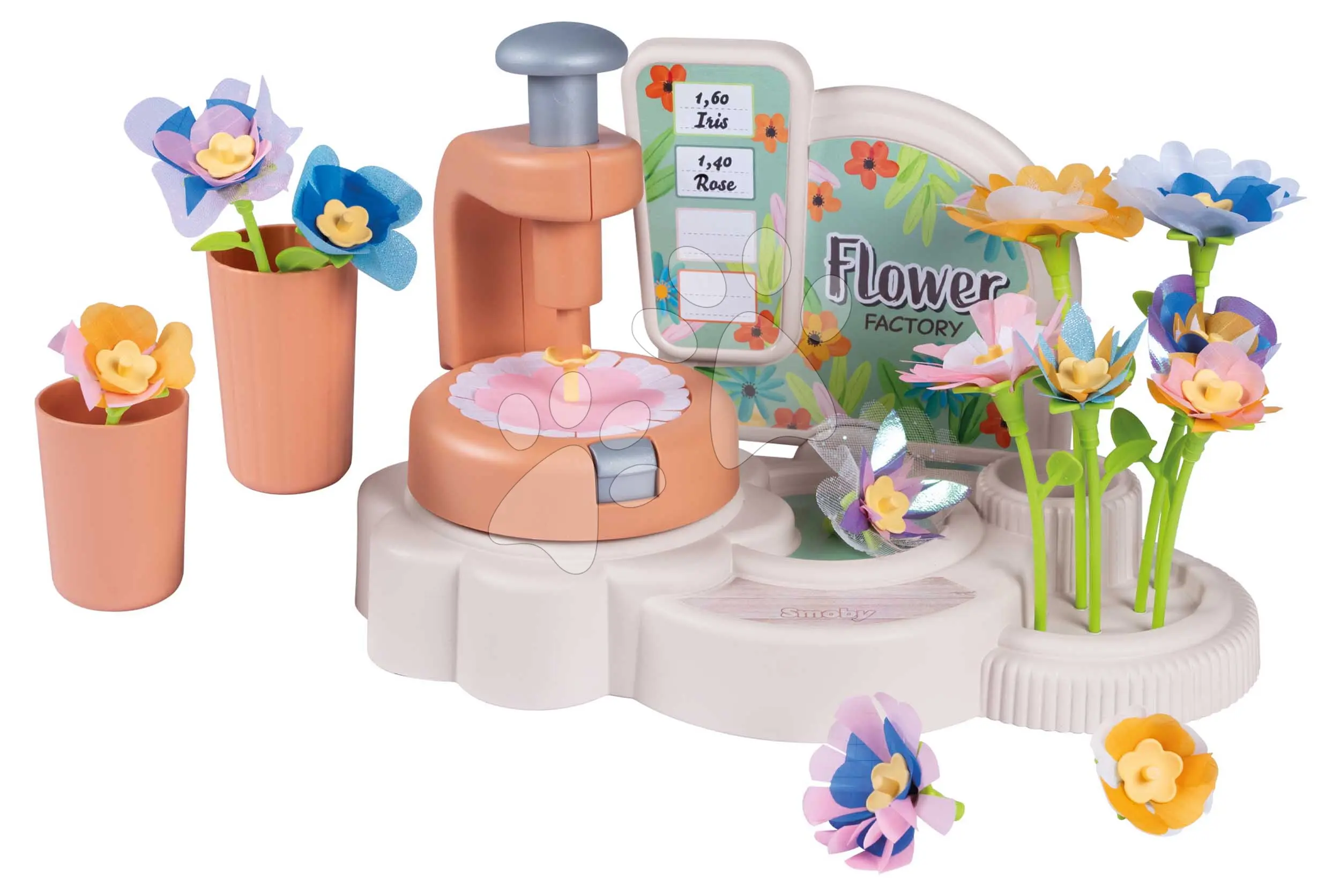 Květinářství s vlastní výrobou textilních květů Crea My Flower Factory Smoby se 102 doplňky