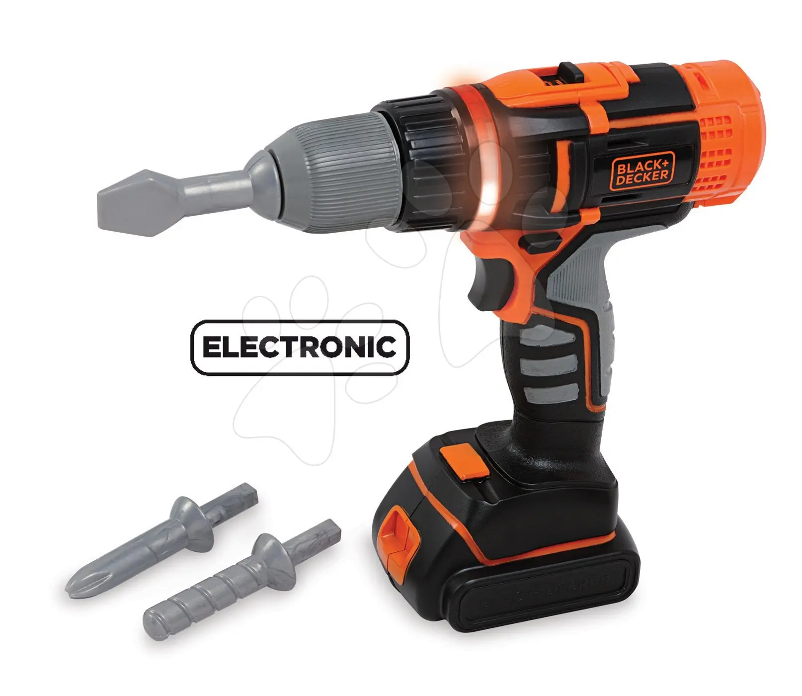 Smoby elektronická vŕtačka BLACK+DECKER so zvukom svetlom a 3 nástavcami