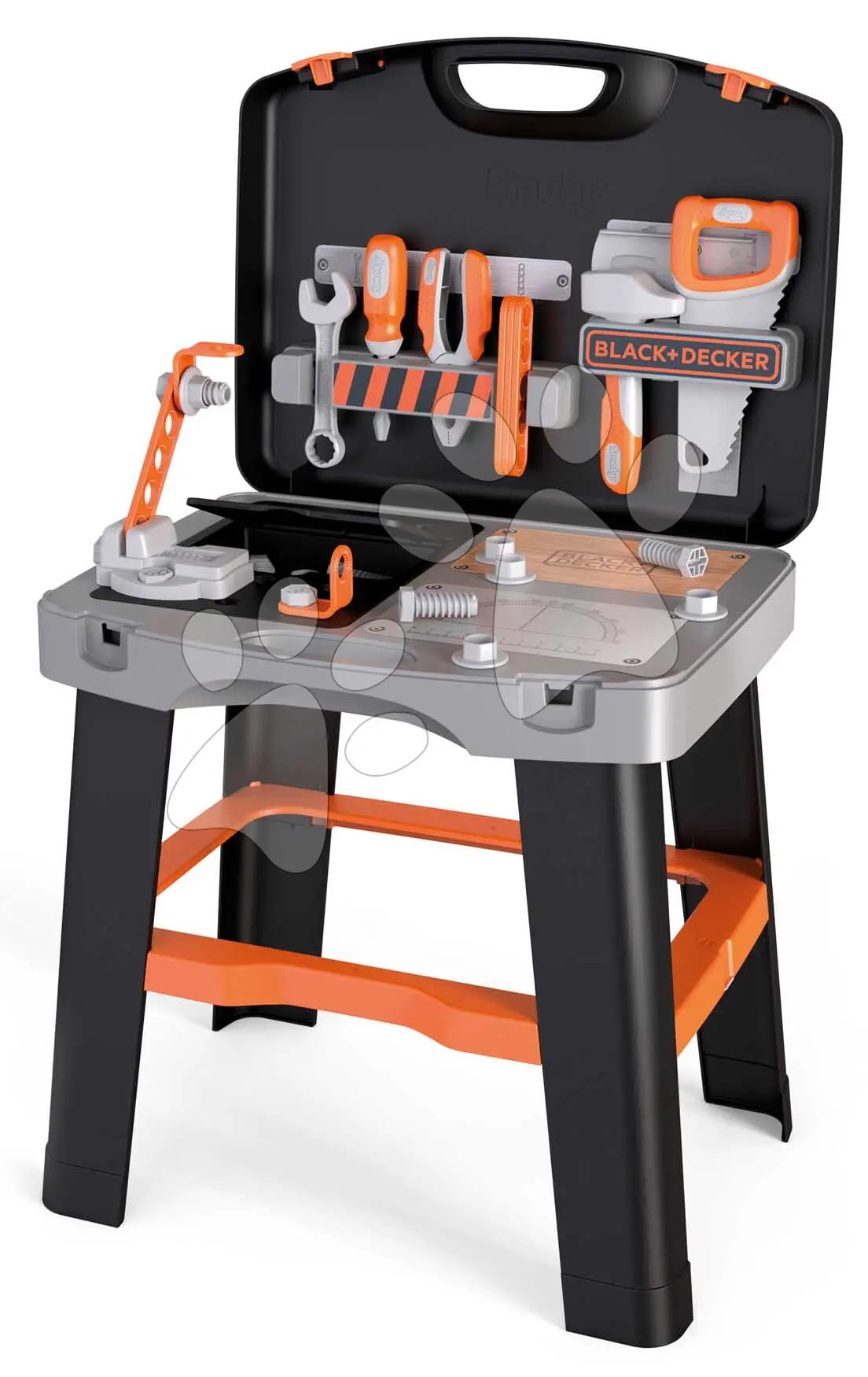 Pracovní dílna v kufříku Black&Decker Bricolo Smart Smoby se svěrákem a pracovním nářadím 33 doplňků