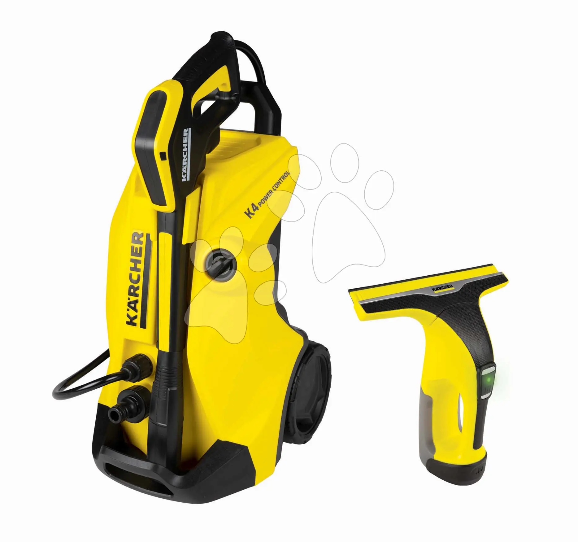 Vozík s vysokotlakým čističem Karcher High Pressure Trolley K4 Smoby s napojením na vodu s elektronickým čističem oken – hračka pro děti