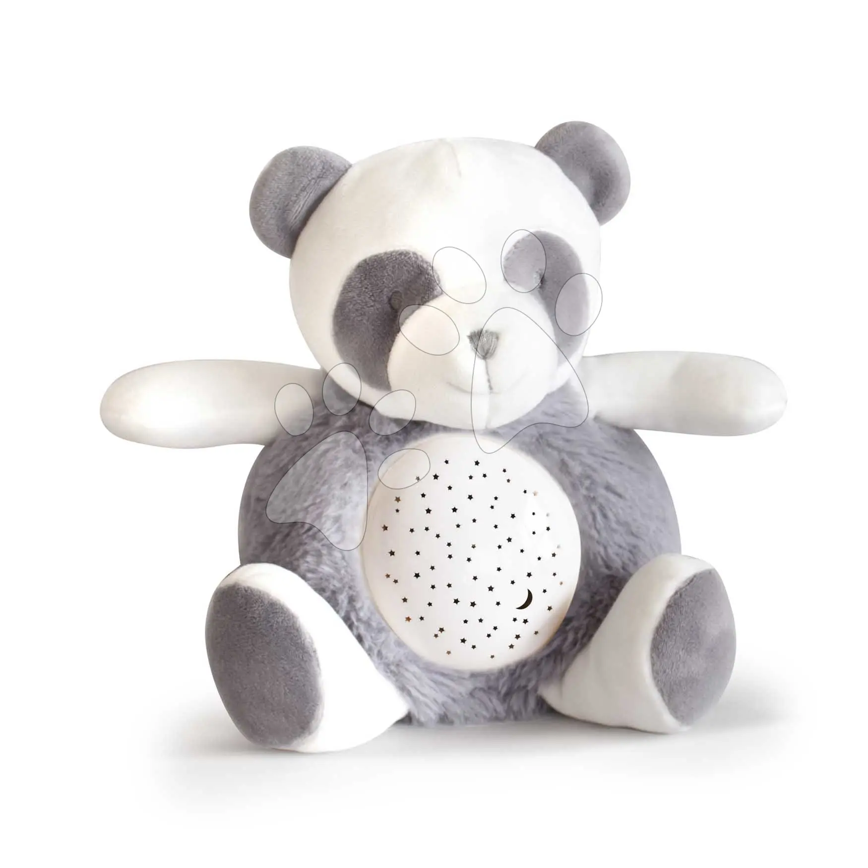 Plyšová panda se světlem a zvukem Panda Nightlight Doudou et Compagnie šedá 20 cm od 0 měsíců