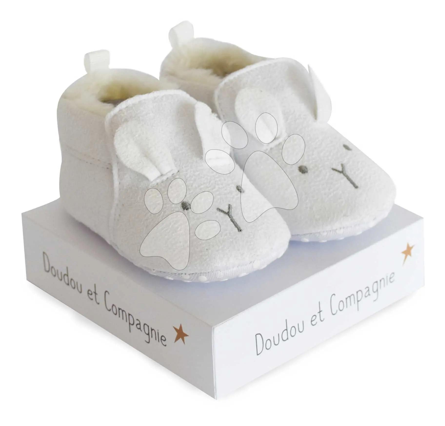 První bačkůrky pro miminko Baby Socks White Doudou et Compagnie v dárkovém balení bílé od 0–6 měsíců