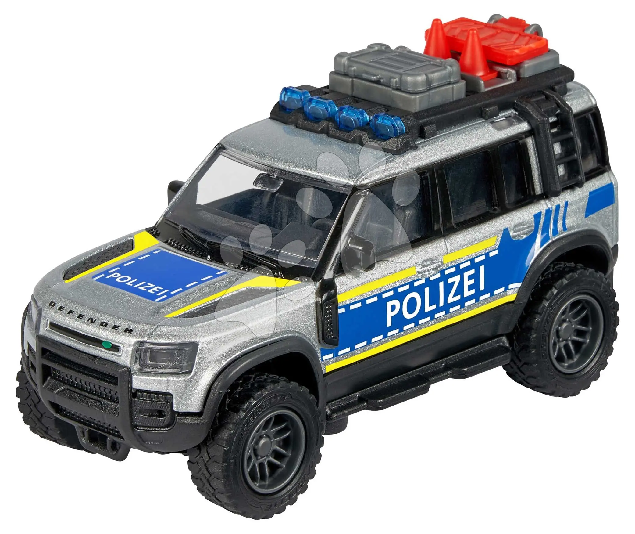 Autíčko policejní Land Rover Defender 90 Police Majorette délka 12,5 cm