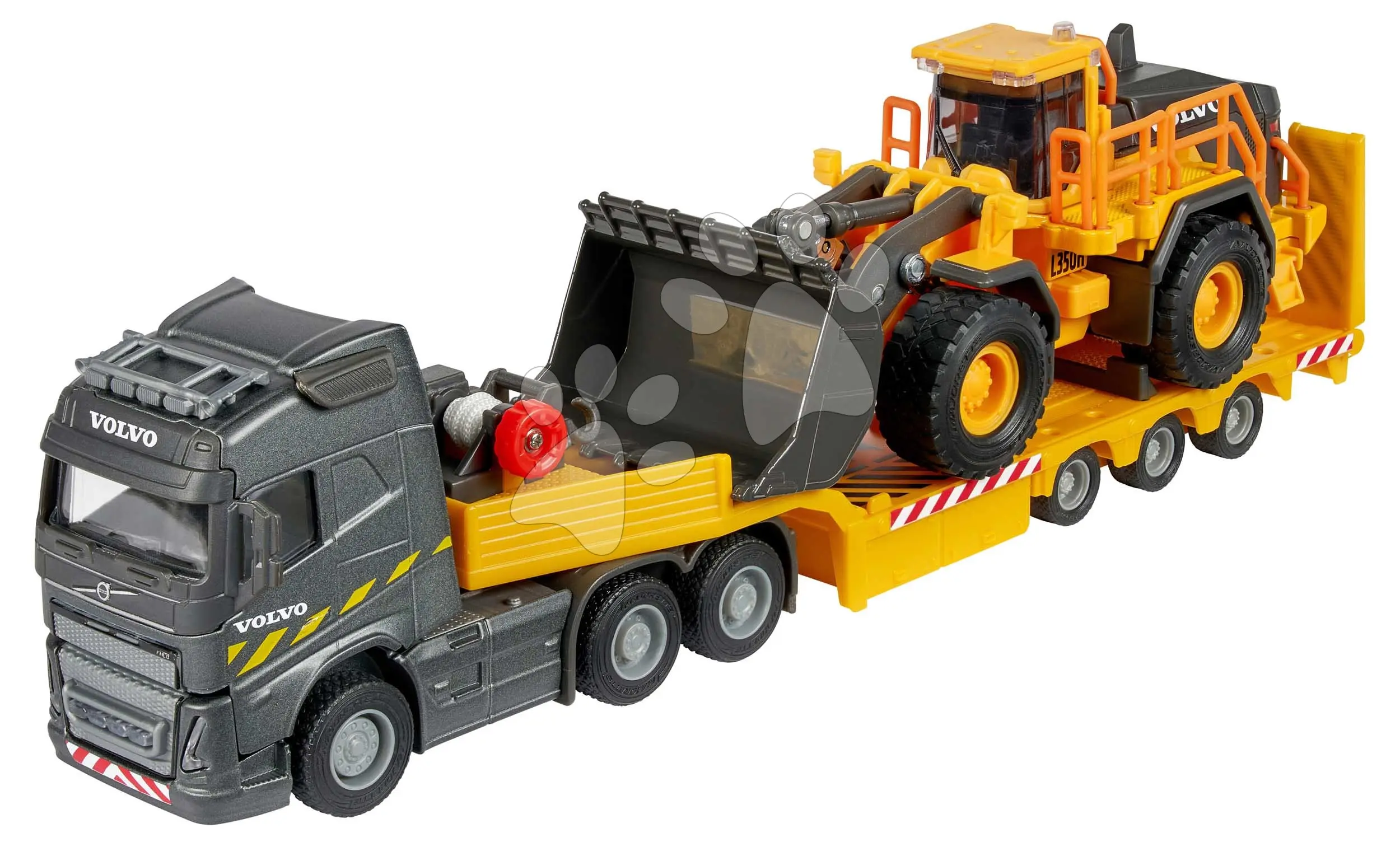 Kamion s nakladačem Volvo FH16 Truck & Wheel Loader Majorette 35 cm délka