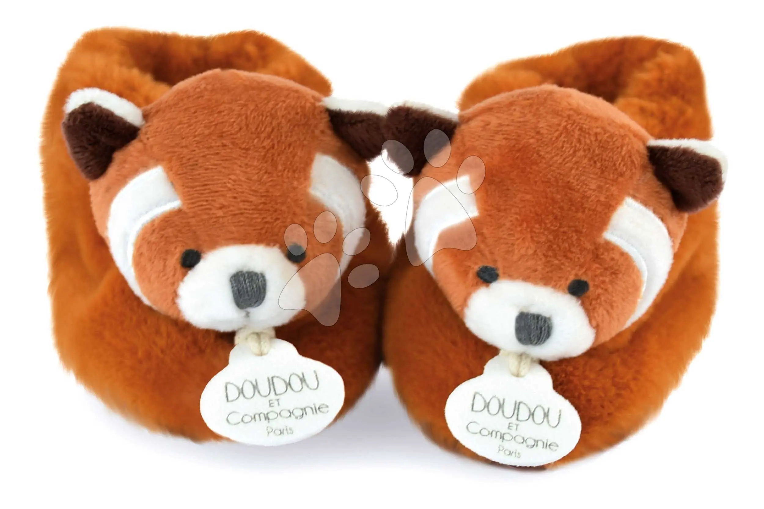Bačkůrky pro miminko Red Panda Booties Unicef Collection Doudou et Compagnie v dárkovém balení červené 0–6 měsíců