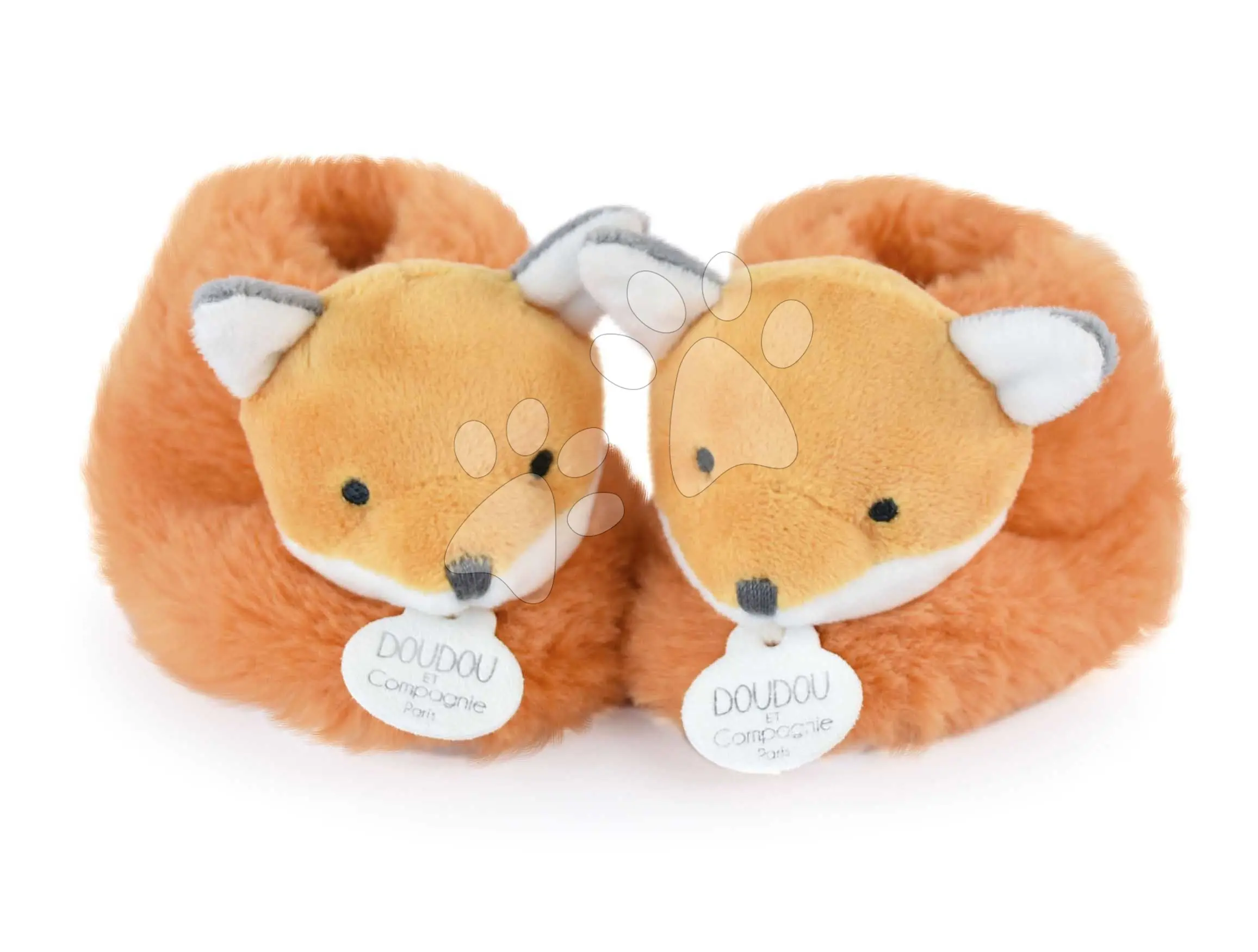 Bačkůrky pro miminko Fox Booties Unicef Collection Doudou et Compagnie v dárkovém balení oranžové 0–6 měsíců
