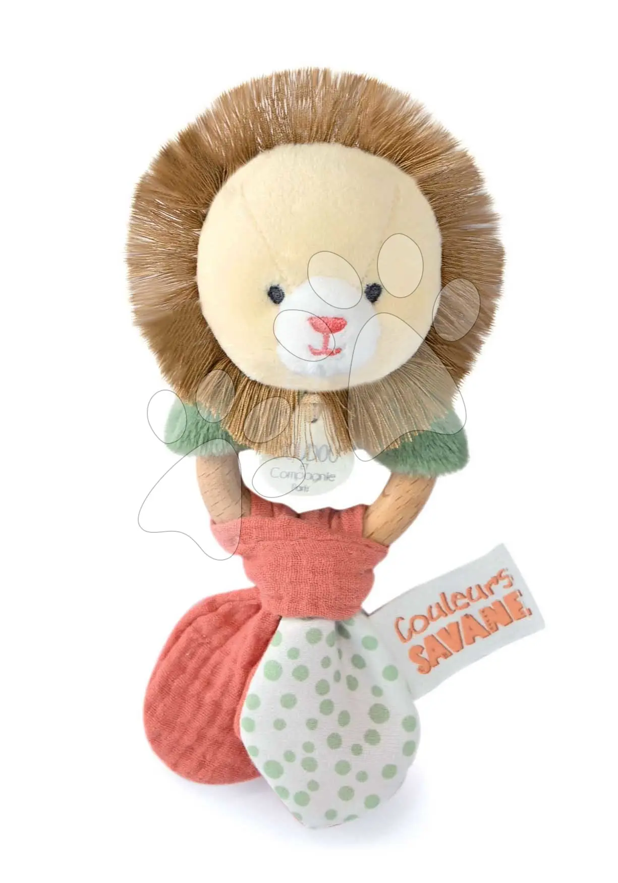 Plyšový lev s chrastítkem Couleurs Savane Doudou et Compagnie 15 cm od 0 měsíců