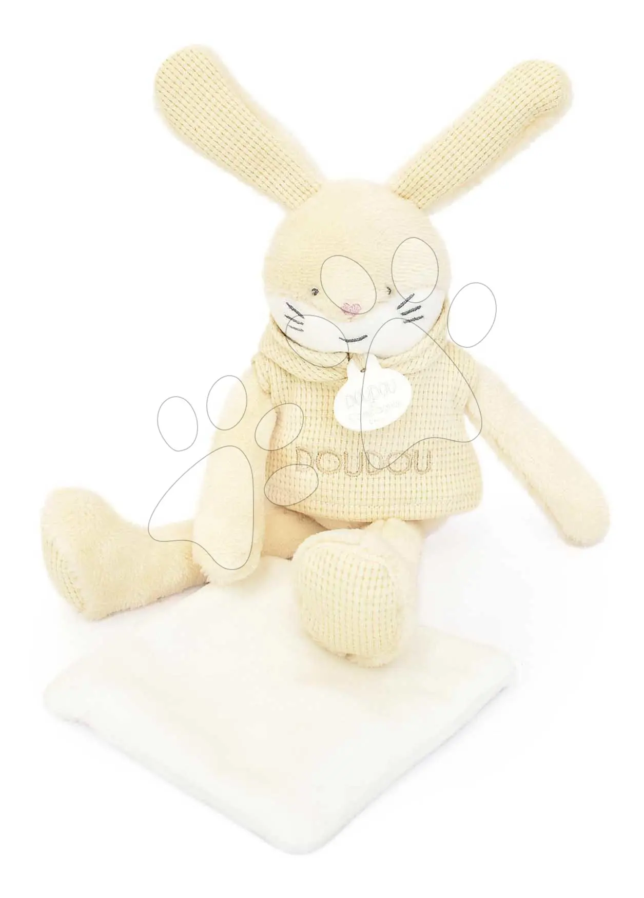 Plyšový zajíček Bunny Sweety Doudou et Compagnie v dárkovém balení béžový 25 cm od 0 měsíců