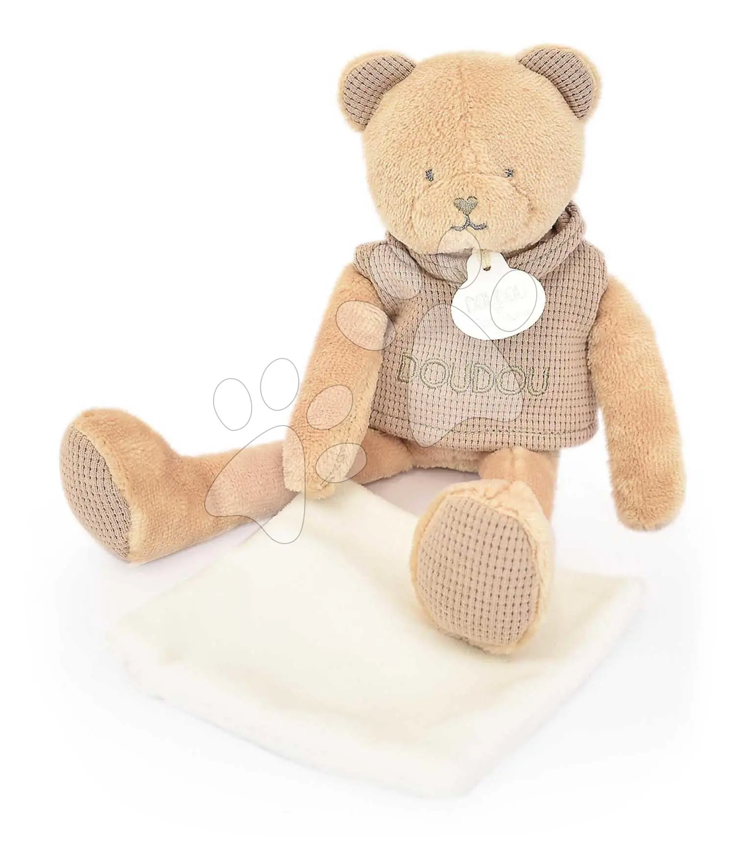 Plyšový medvídek Bear Sweety Doudou et Compagnie v dárkovém balení hnědý 25 cm od 0 měsíců