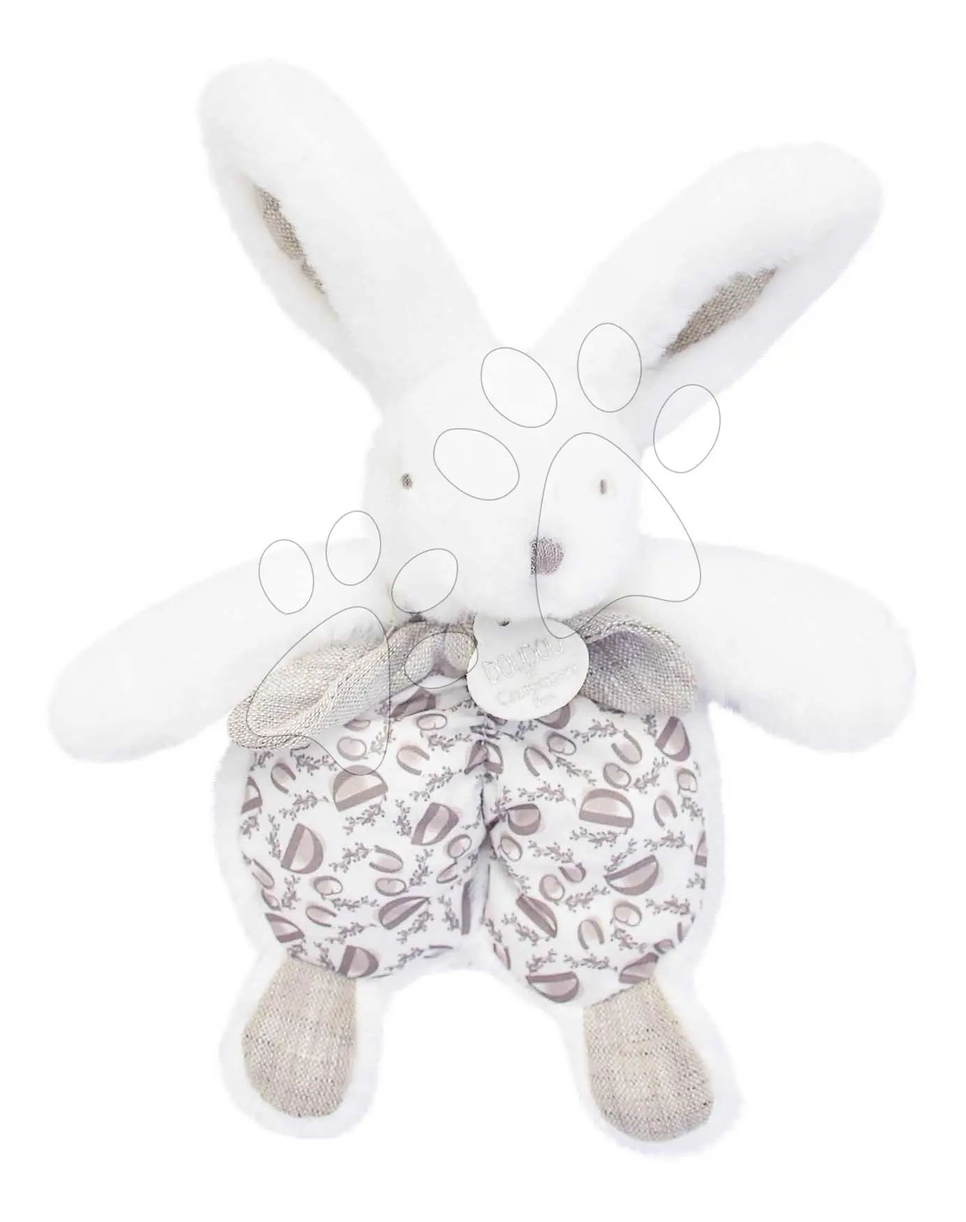 Plyšový zajíček na mazlení Bunny Comforter White Doudou et Compagnie v dárkovém balení bílý 18 cm od 0 měsíců