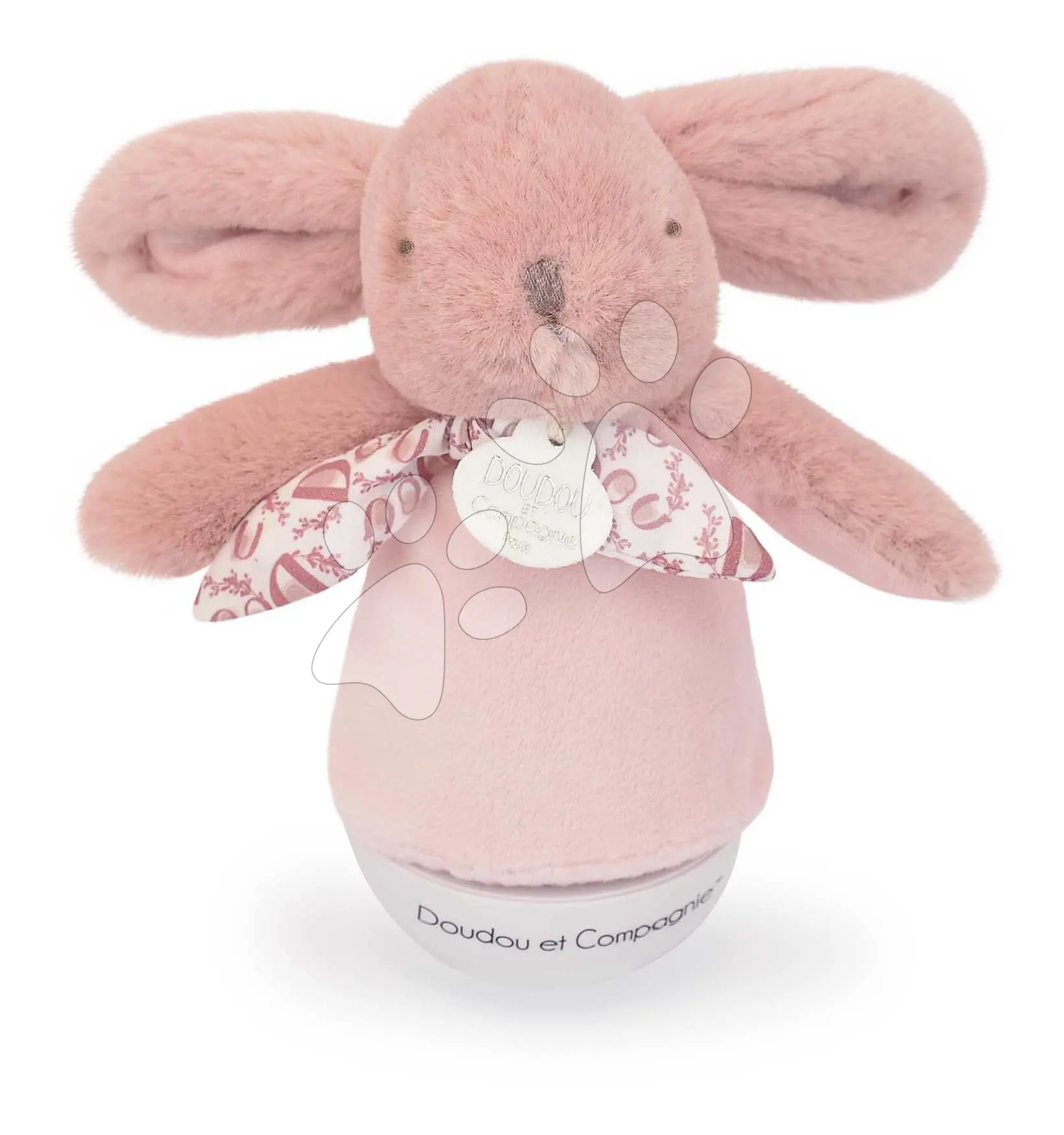 Plyšový zajíček Musical Night Light Pink Doudou et Compagnie s hudbou bílým šumem a světlem růžový 16 cm od 0 měsíců