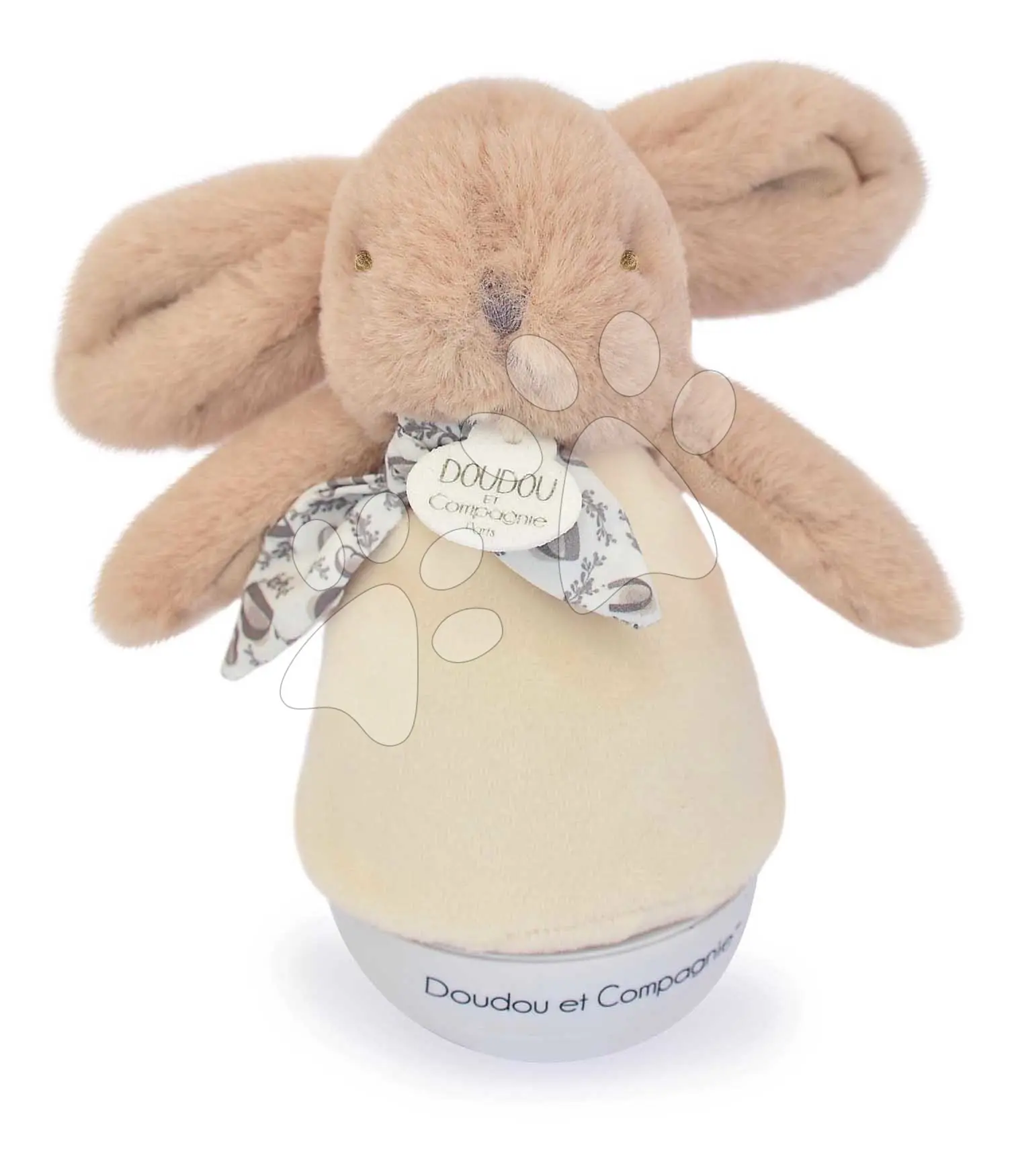 Plyšový zajíček Musical Night Light Sand Beige Doudou et Compagnie s hudbou bílým šumem a světlem béžový 16 cm od 0 měsíců