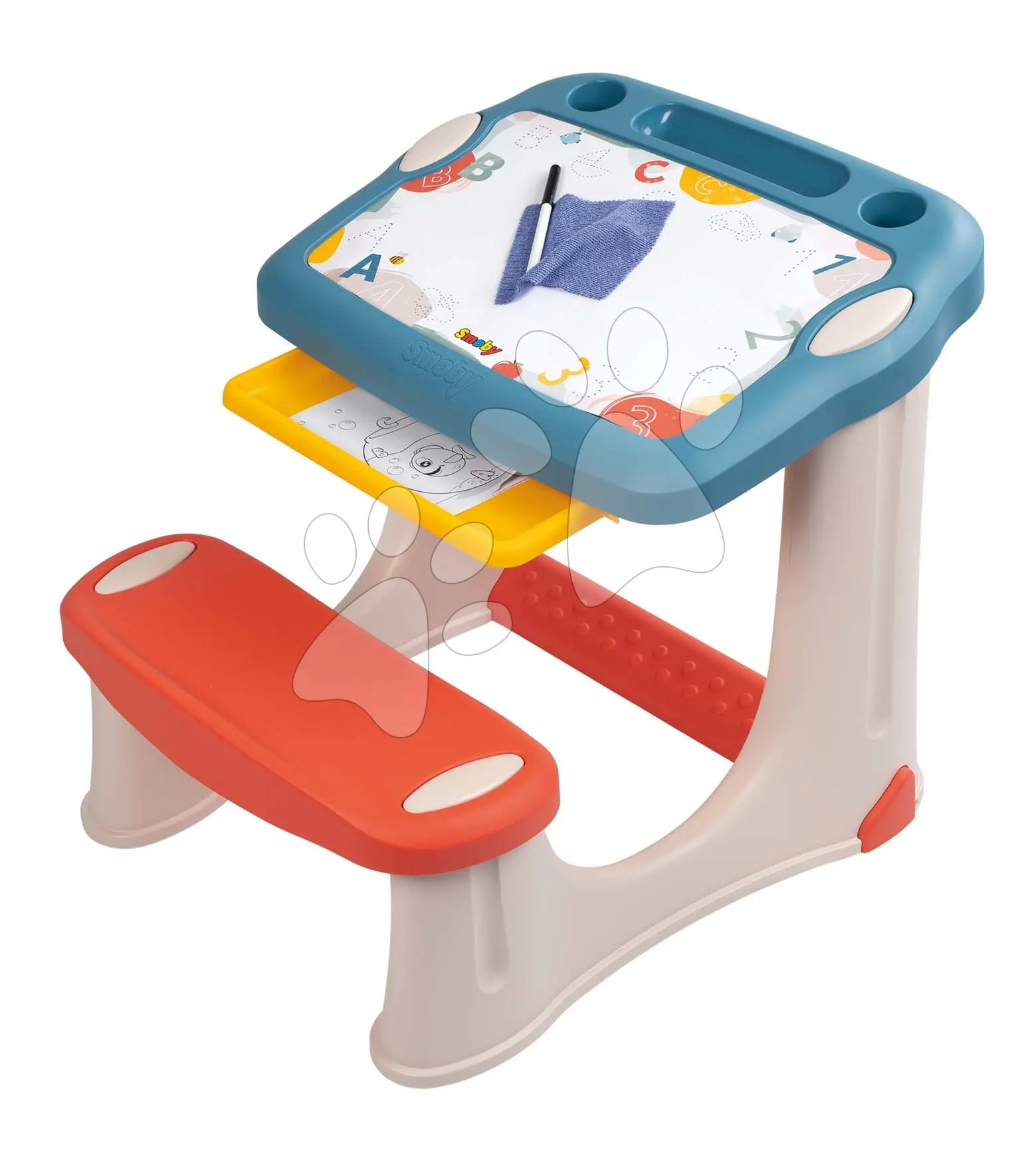 Lavice na kreslení Magical Desk Smoby Kresli a smaž se 4 odkládacími prostory a 12 doplňky od 24 měsíců