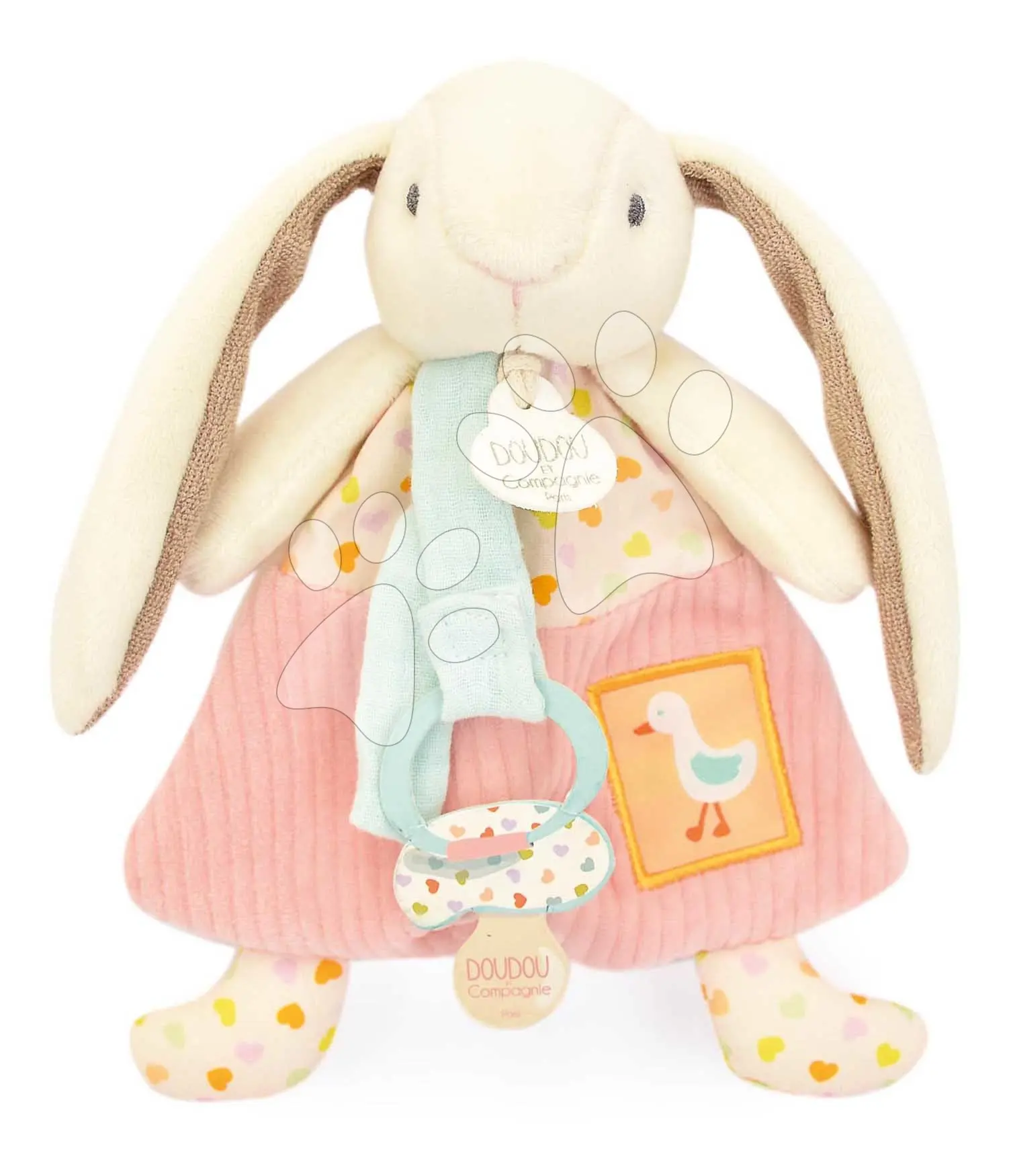 Doudou Dárková sada Hračka s úchytem na dudlík Zajíček Ciboulette 19 cm