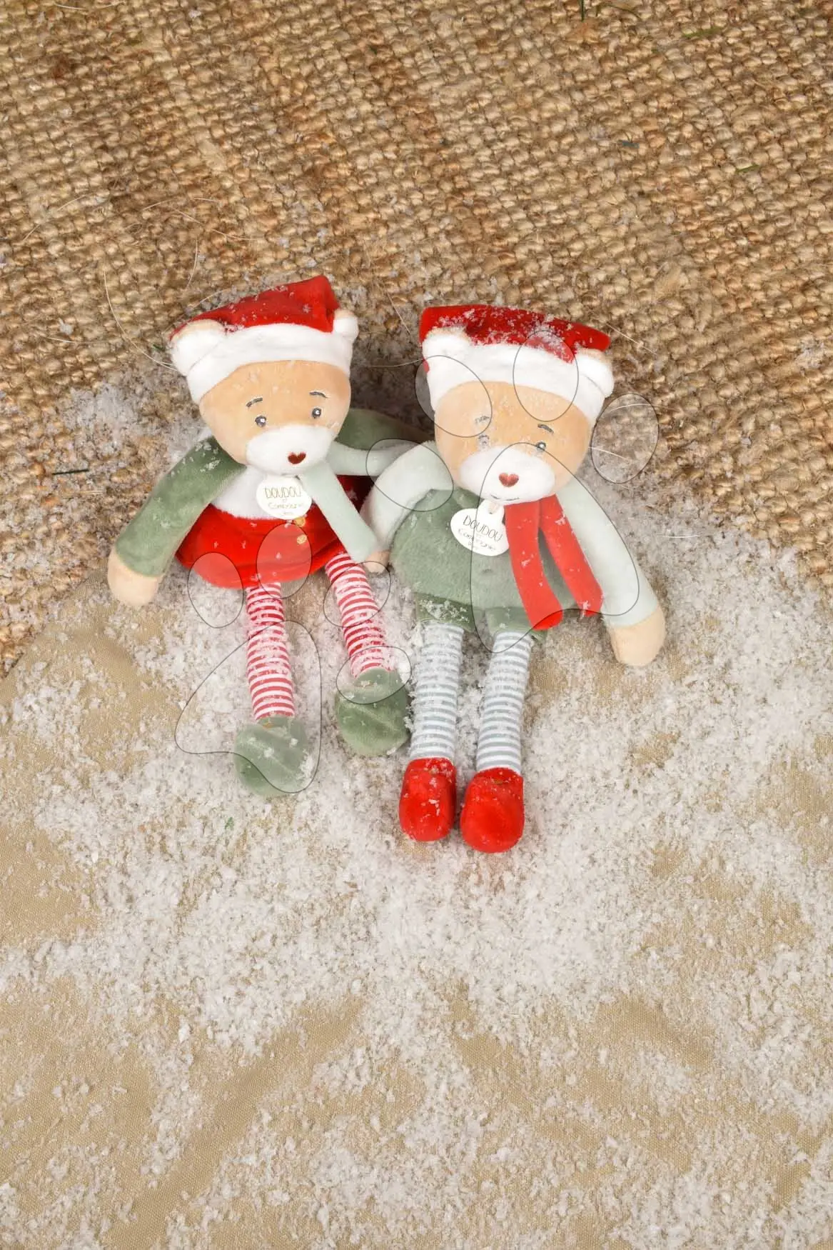 Plyšový elf medvídek Cinnamon Doudou Farceur Doudou et Compagnie 27 cm s domečkem od 0 měsíců