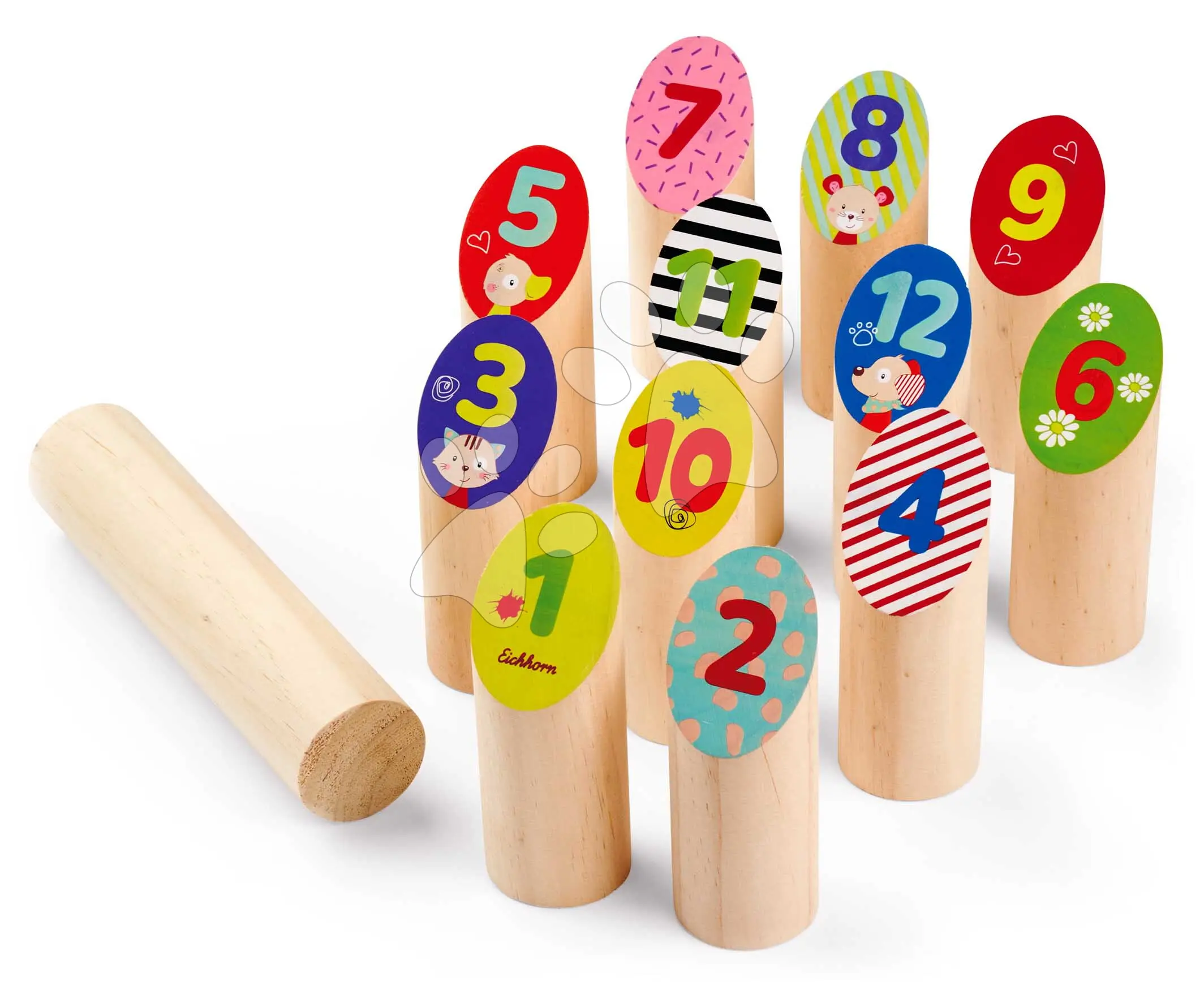 Dřevěná hra s házením kolíku Throwing Game Sticks Outdoor Eichhorn 13 kolíků o průměru 45 mm