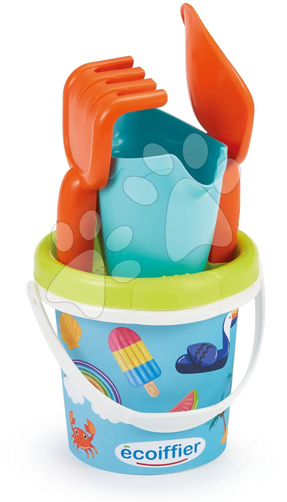 Ecoiffier Kyblíček Prázdniny s konvičkou a přísl., 12 cm