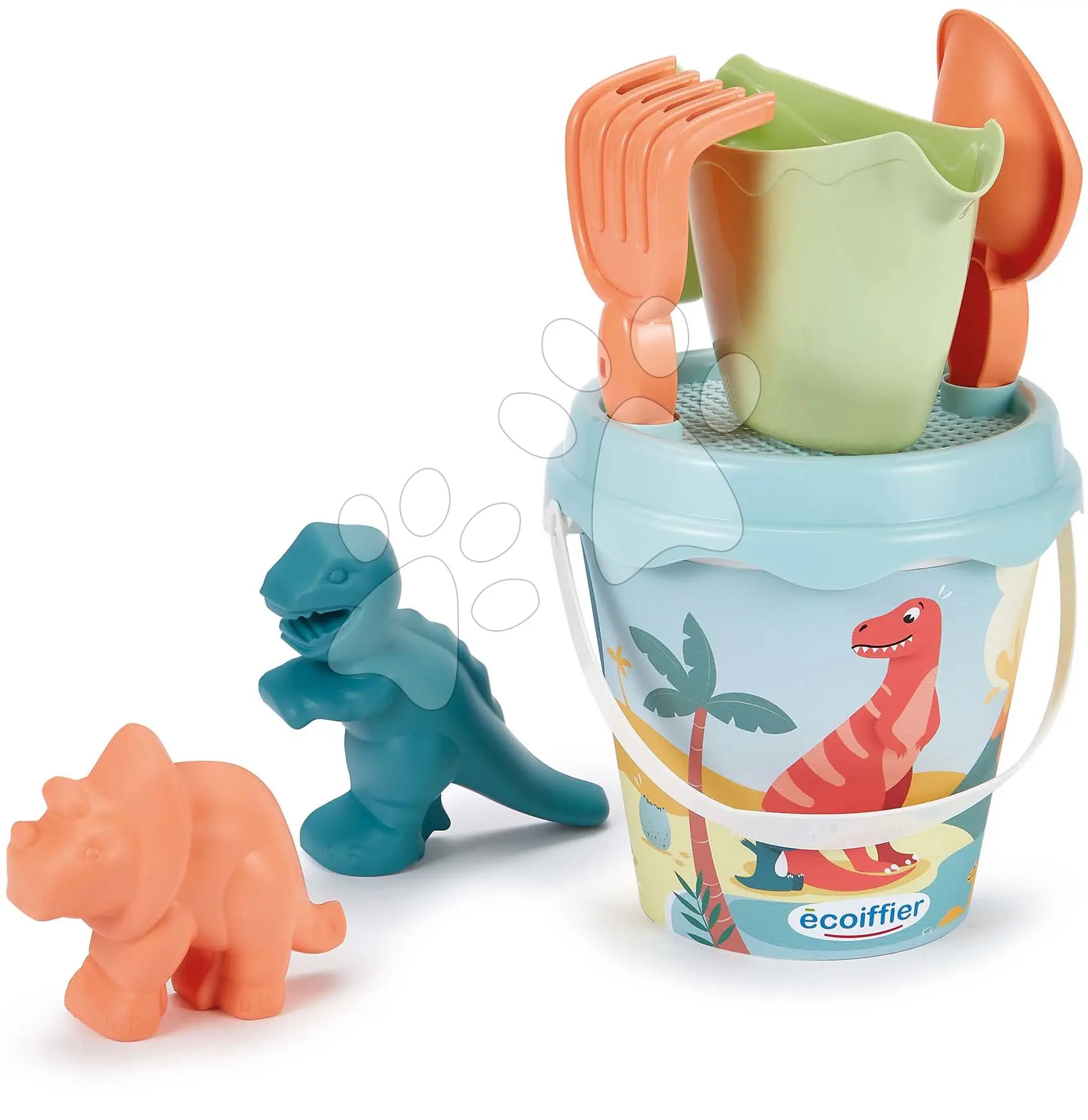 Kbelík Dinosaurus s příslušenstvím a 2 formičky, 17 cm