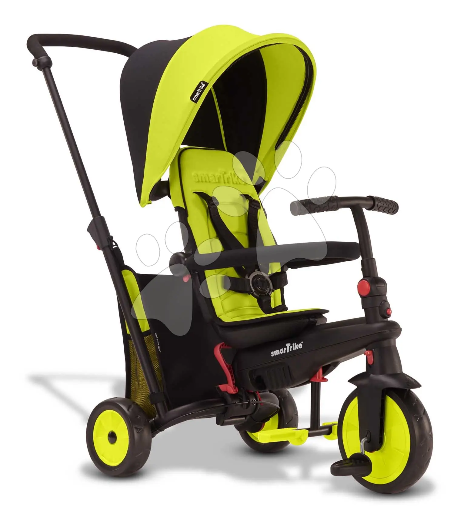 Tříkolka skládací a sklápěcí smarTfold 6v1 Green smarTrike 300 Plus Touchsteering kompaktní s EVA kolečky od 10 měsíců