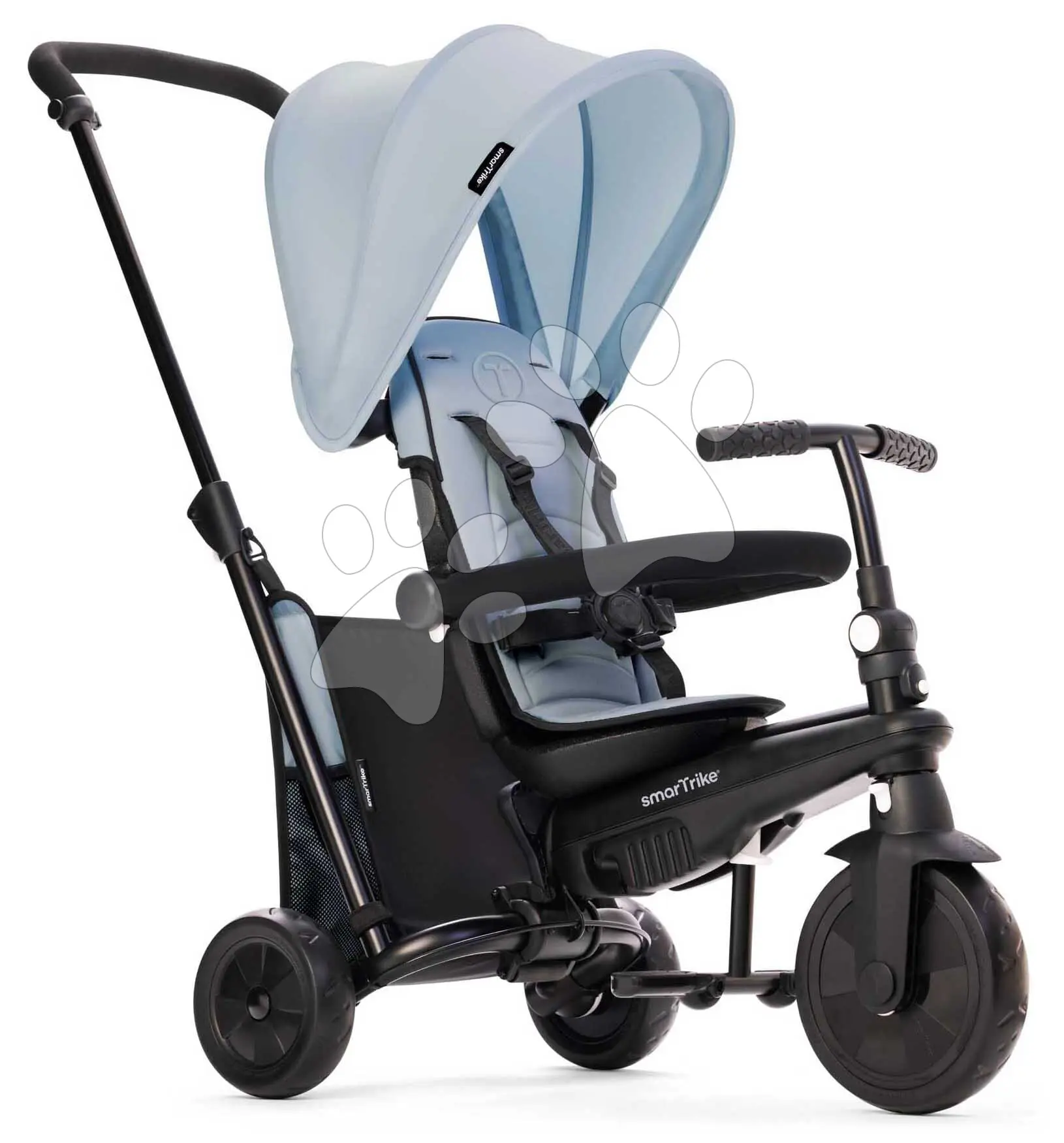 Tříkolka a kočárek skládací 5v1 STR3 Cool Grey smarTrike se sklápěcím sedadlem TouchSteering s EVA koly od 10 měs