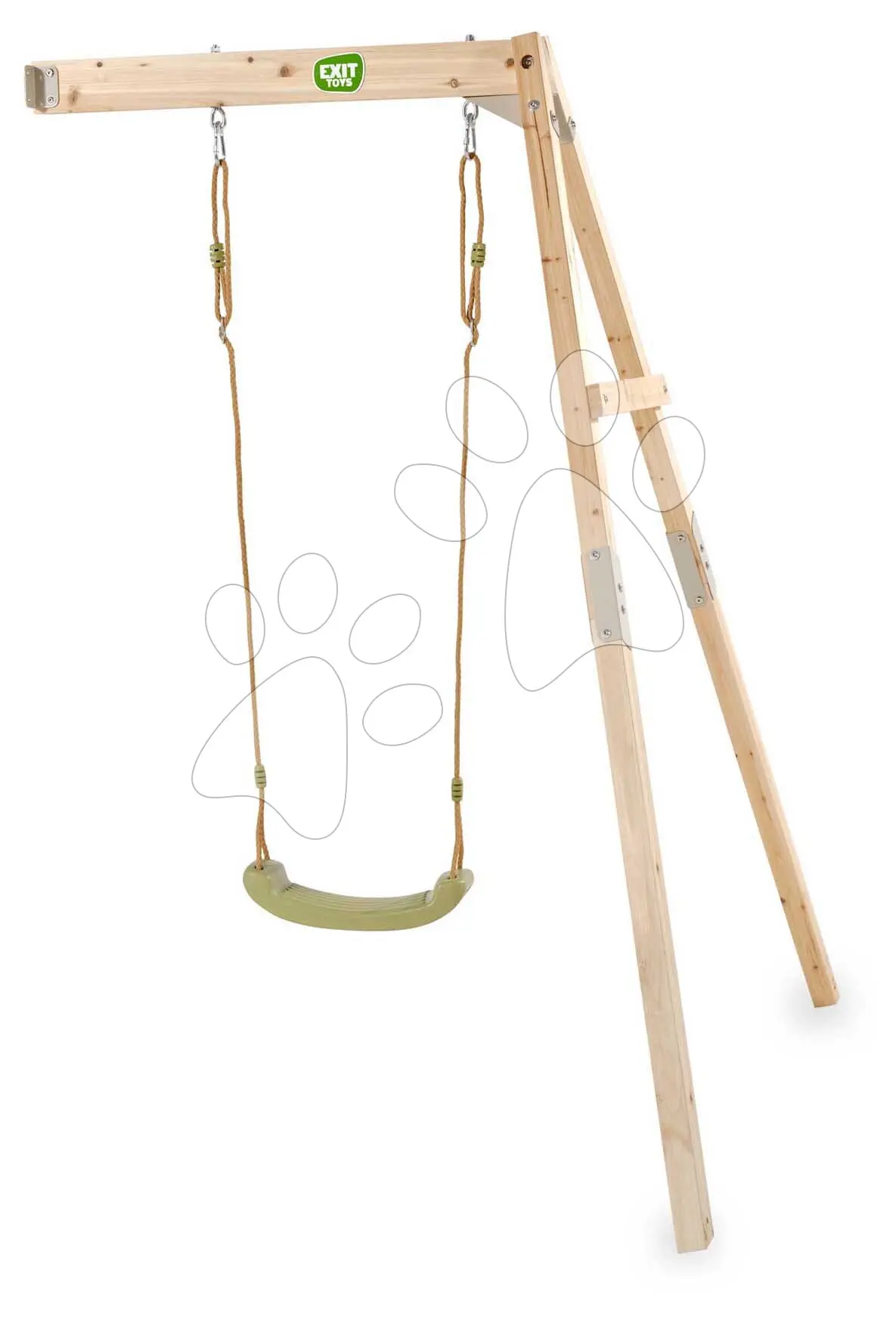 Houpačka z cypřišového dřeva Silvi Swing Exit Toys s upevněním do zdi a sedátkem s nastavitelnou výškou