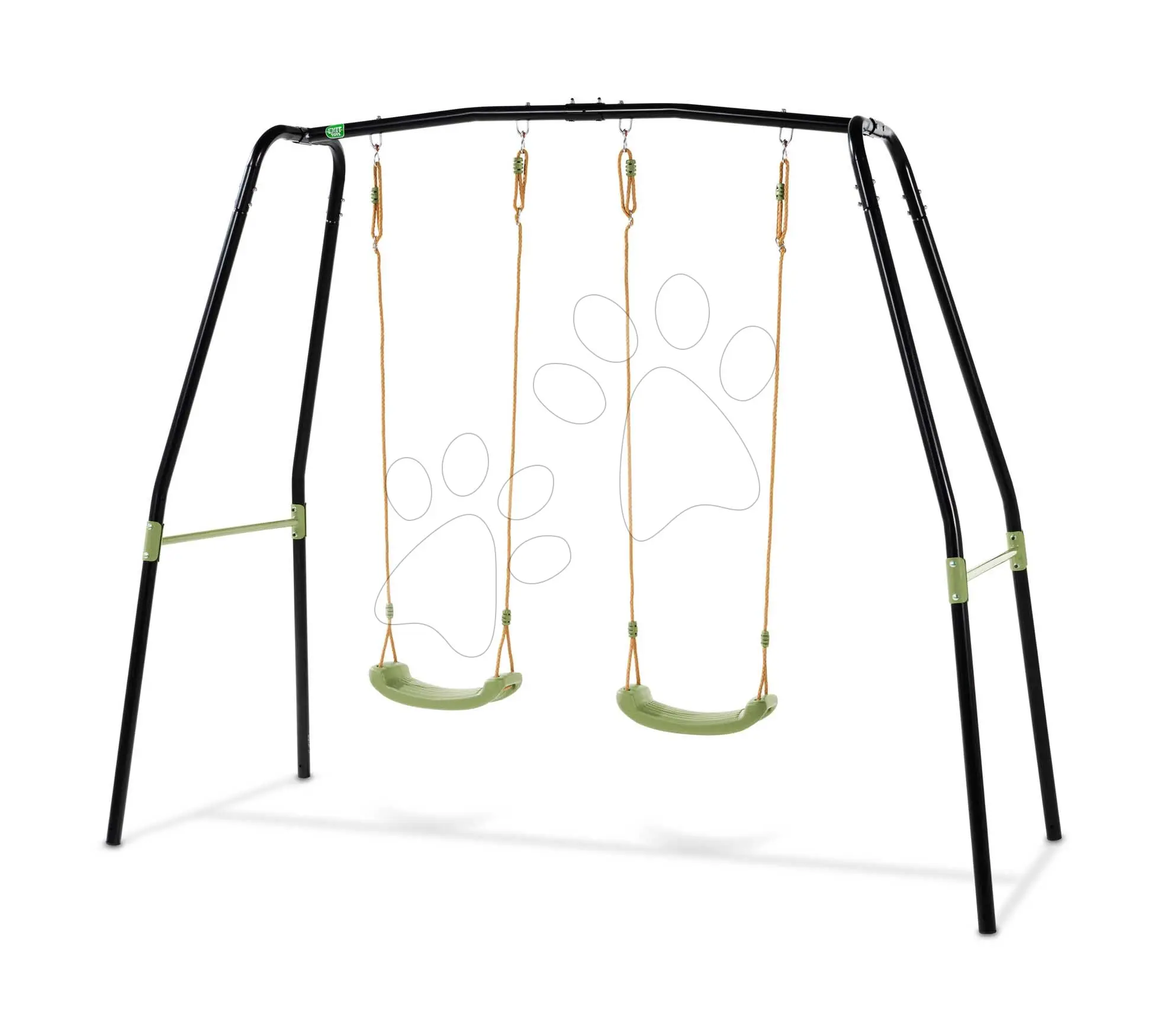 Houpačka se 2 sedadly Ivy duo Swing Exit Toys černá kovová konstrukce s ukotvením do betonu