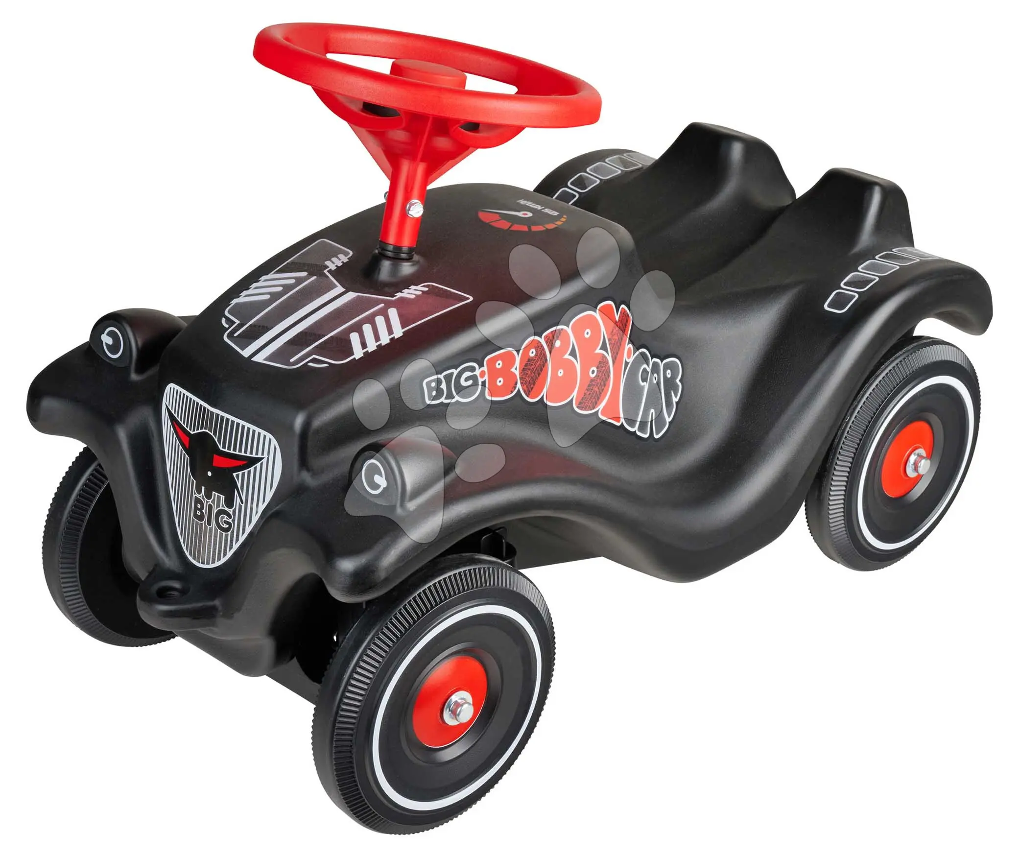 Odrážedlo auto Bobby Car Classic GT BIG černé se sportovními nálepkami a klaksonem od 12 měs